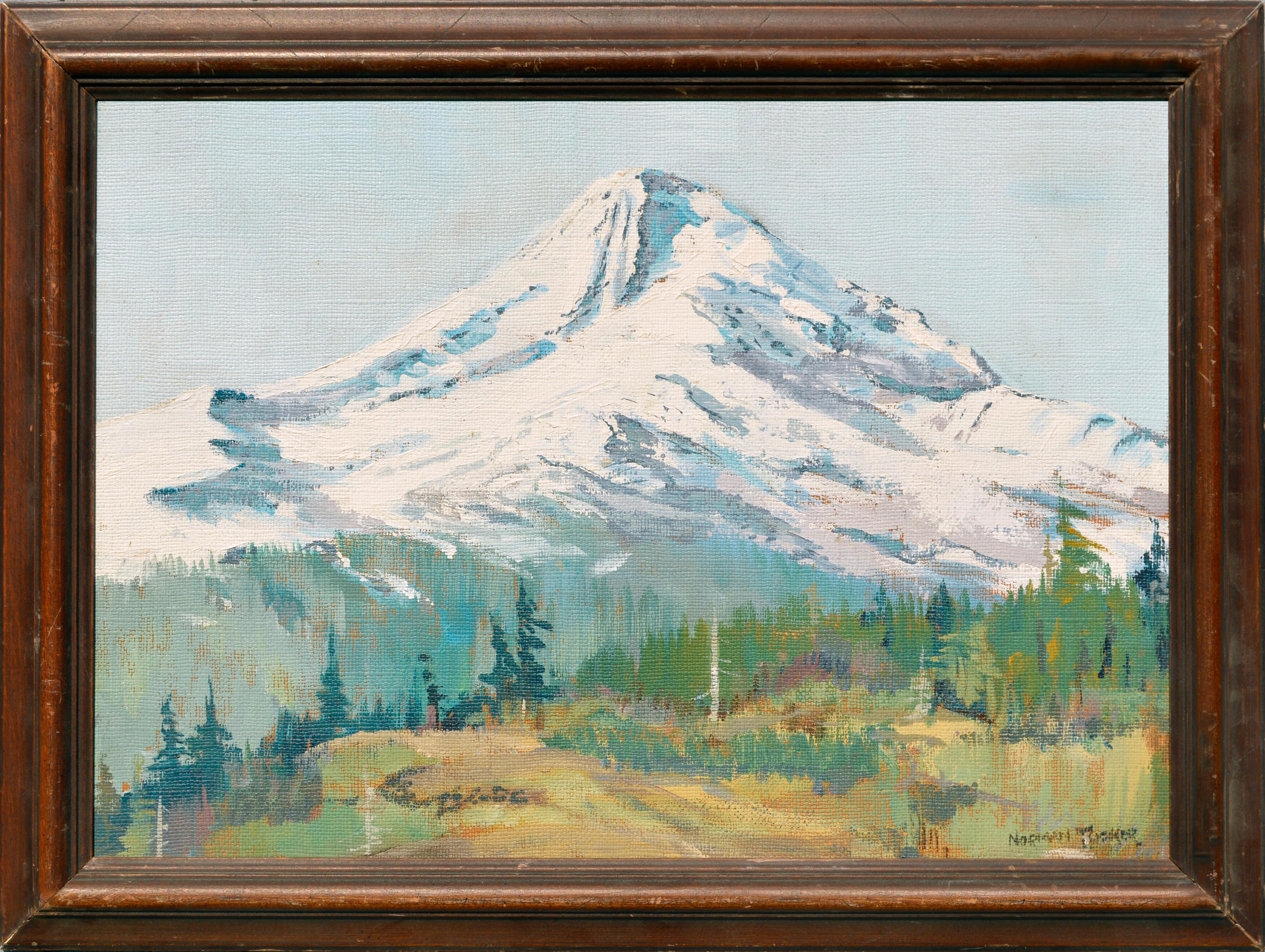 Unknown Landscape Painting - Mt. Hood in Winter
