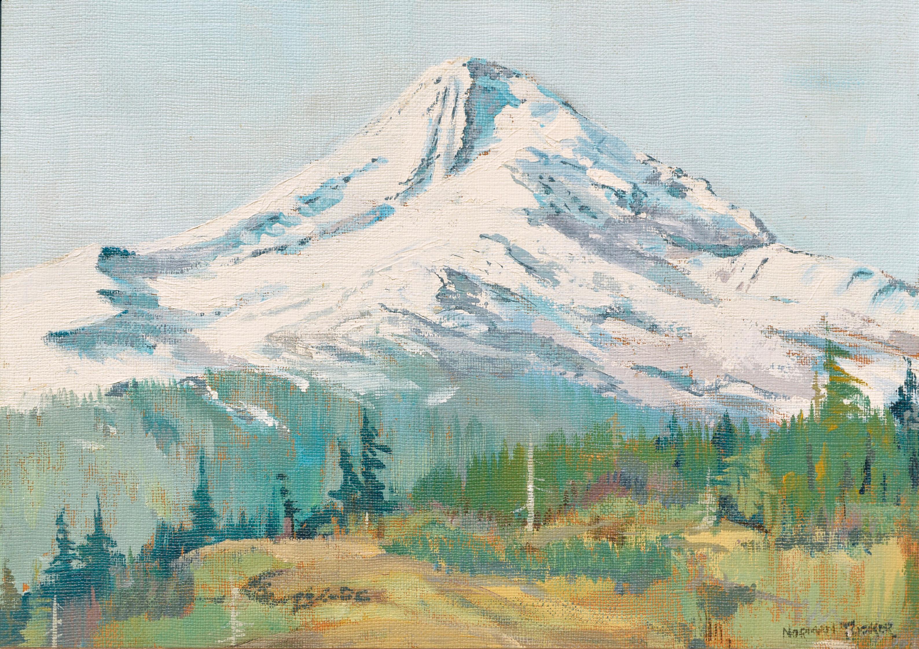 Mt. Hood in Winter - Painting by Unknown