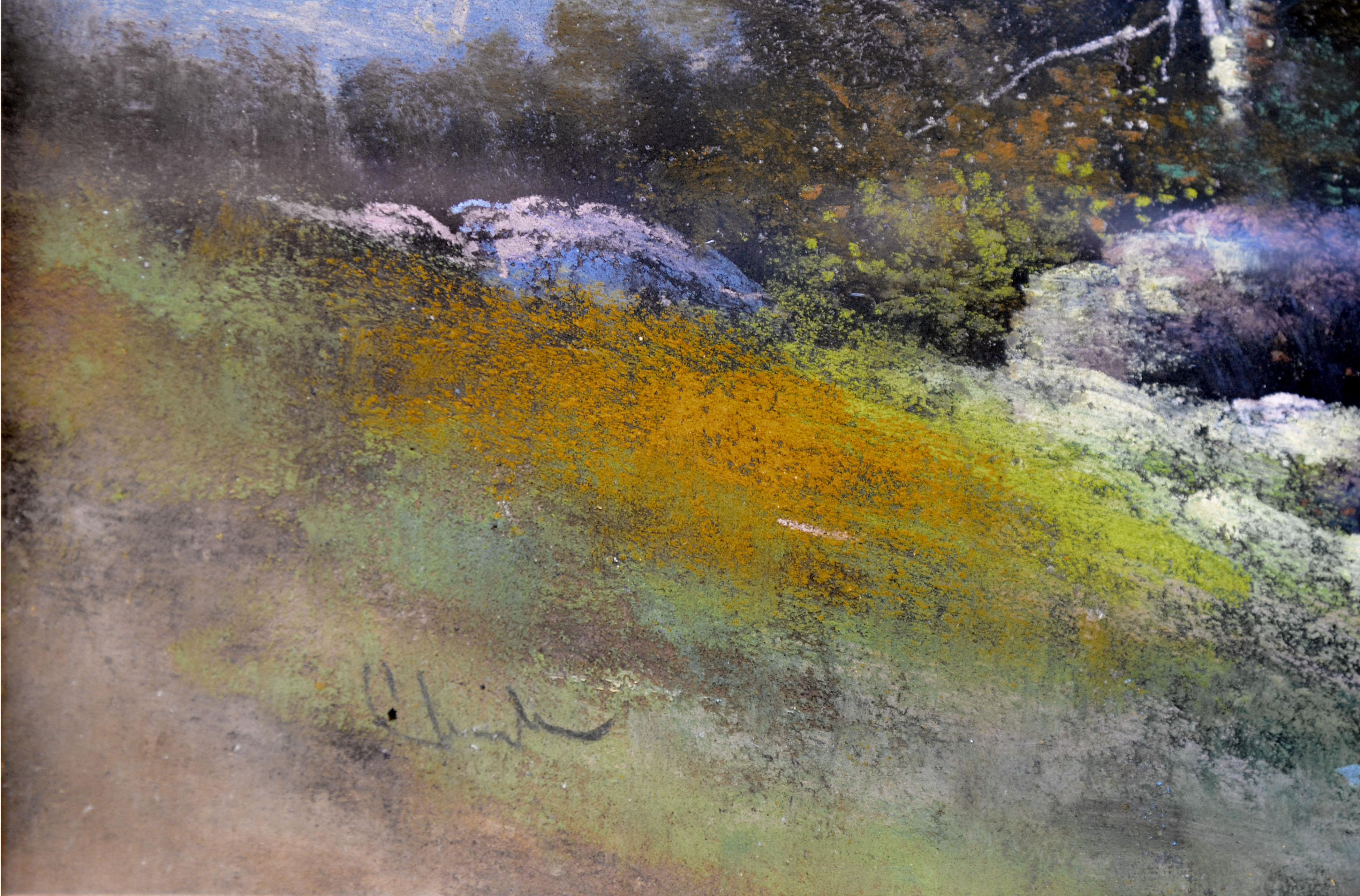 Paesaggio a pastello tonalista dei primi del Novecento - Landscape Painting Marrone di William Henry Chandler
