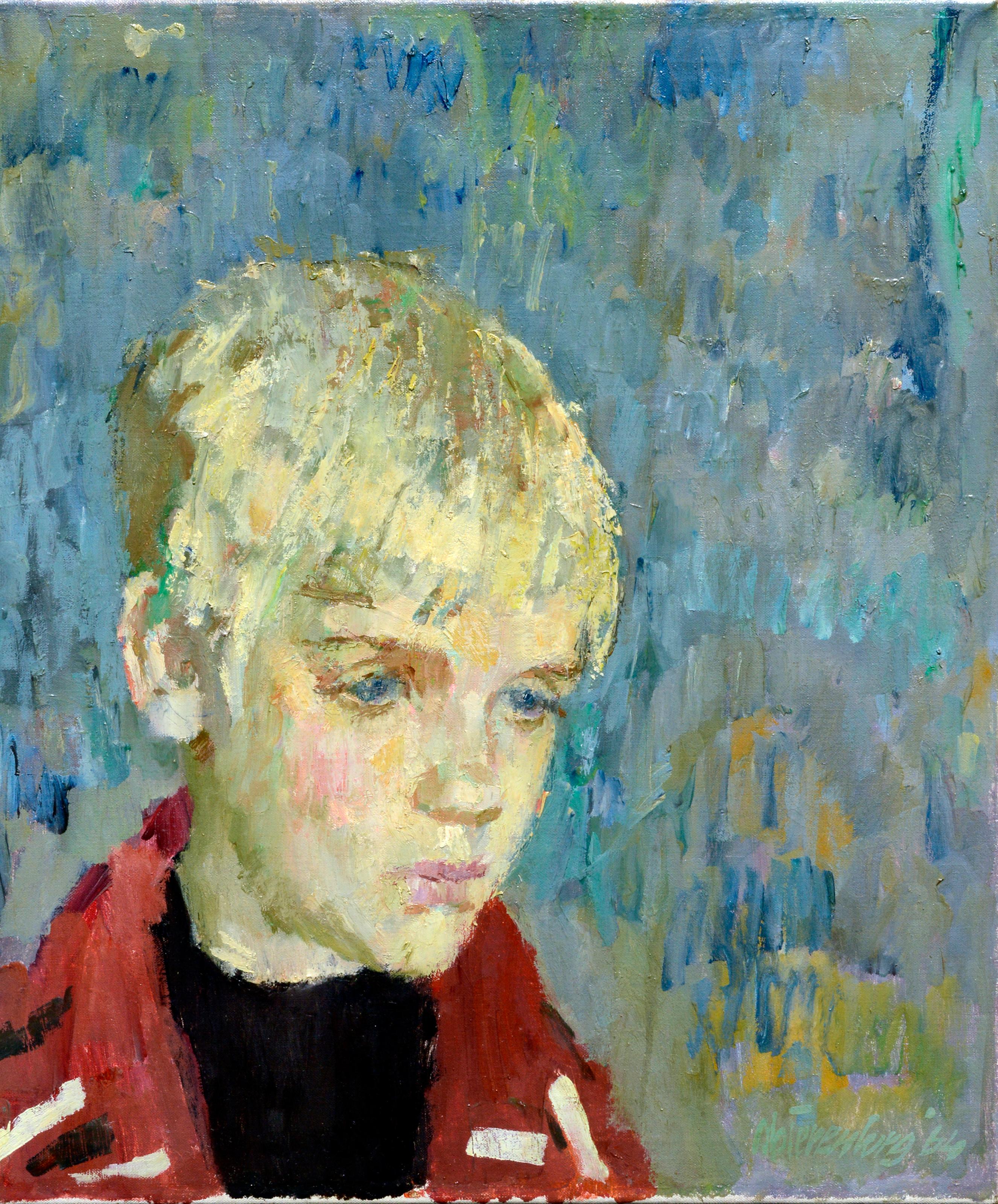 Leendert Spierenburg  Figurative Painting - Mid Century Modernist Portrait of a Boy