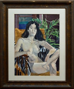 Vintage Seated Nude with Fern