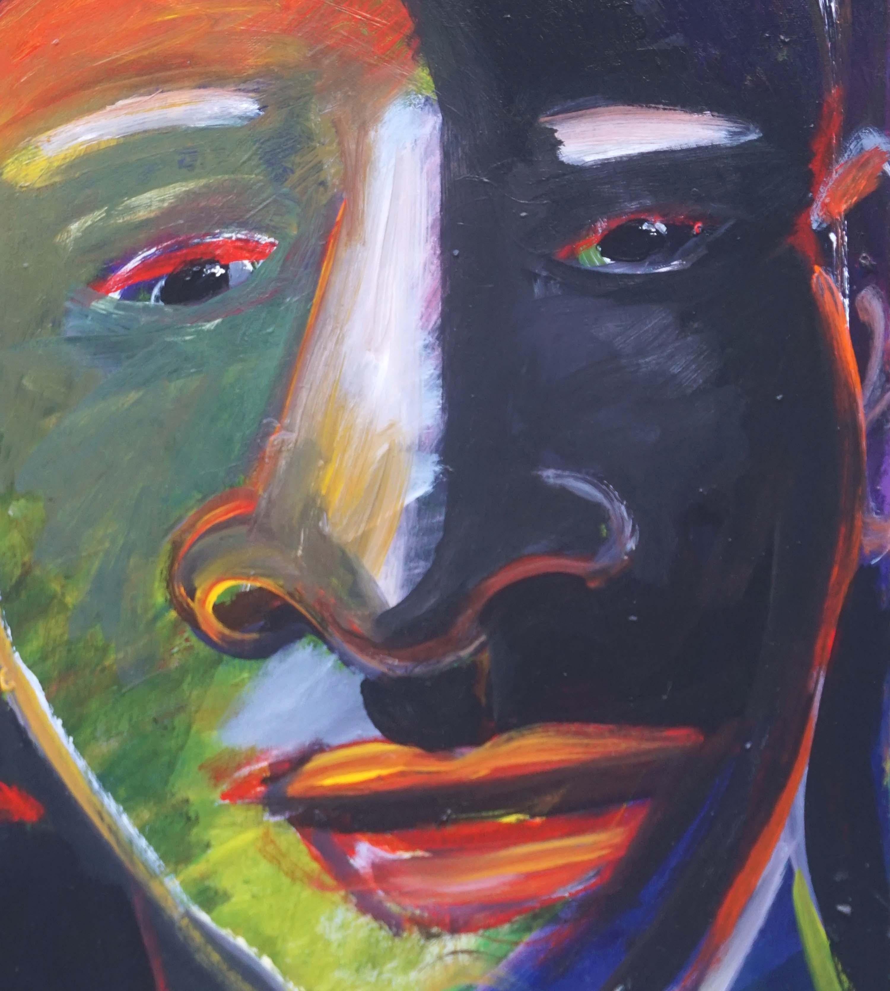 Fauvist Abstract Portrait  - Painting by Judy Gittelsohn