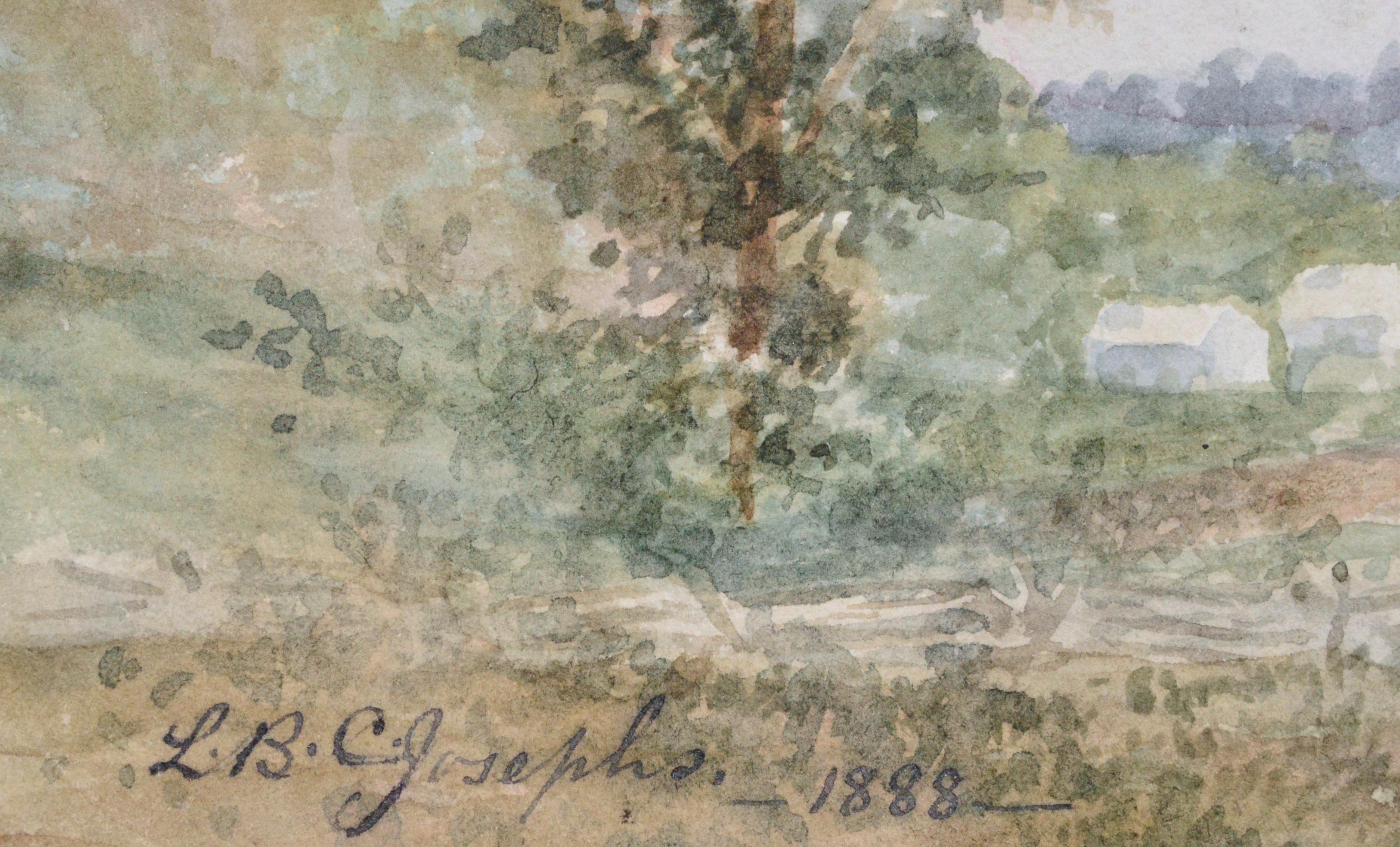 Hammondsport:: Hudson Valley:: Finger Lakes:: New York:: Landschaft des späten 19. Jahrhunderts (Beige), Landscape Painting, von LBC Josephs