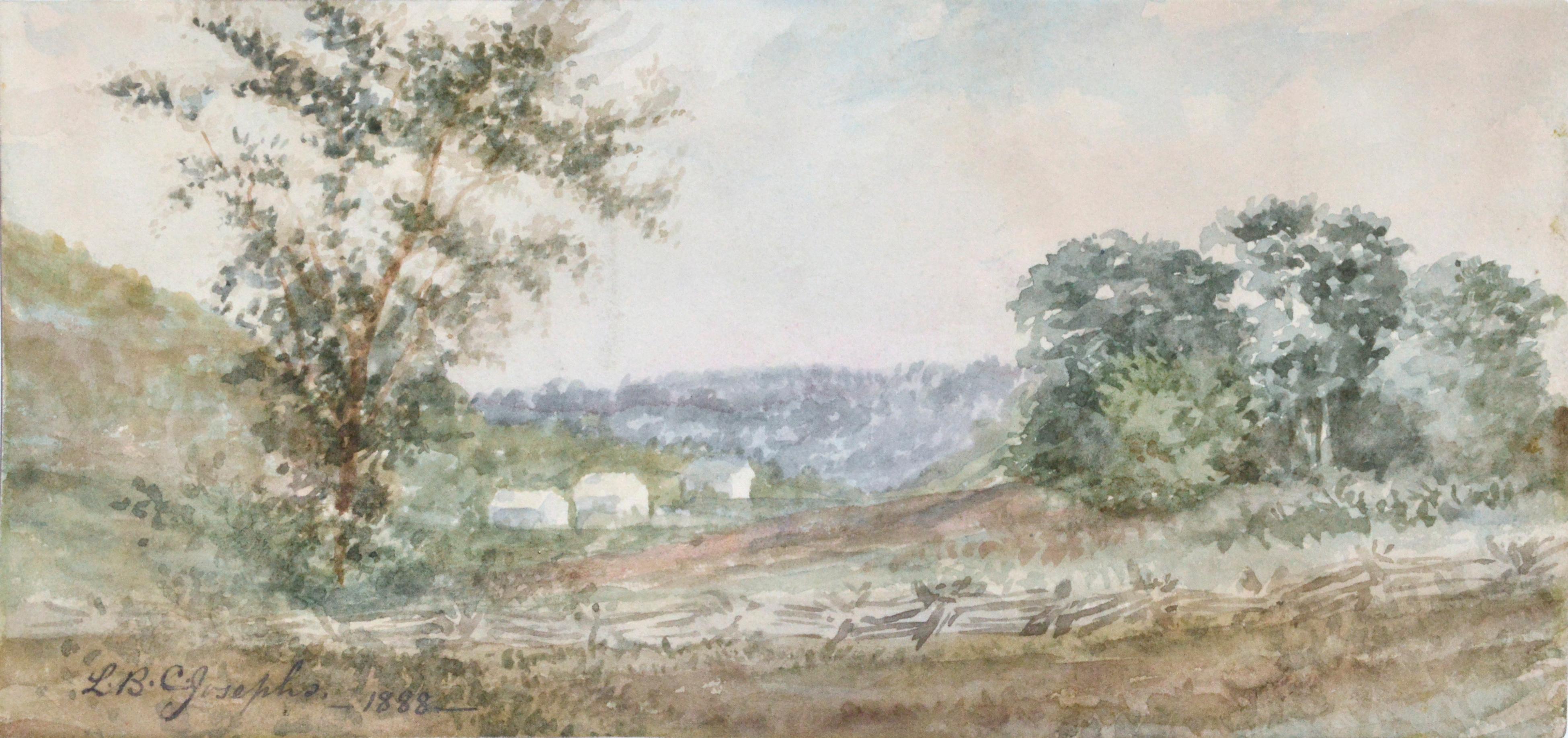 Late 19th Century Hammondsport, Hudson Valley, Finger Lakes, New York Landscape  - Painting by LBC Josephs