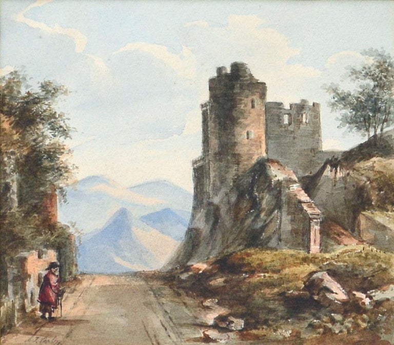 Castle Ruins - Figurative Landscape  - Art by John Varley Jnr