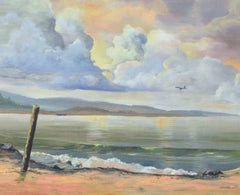 Mid Century Coastal Clouds Sunrise Seascape