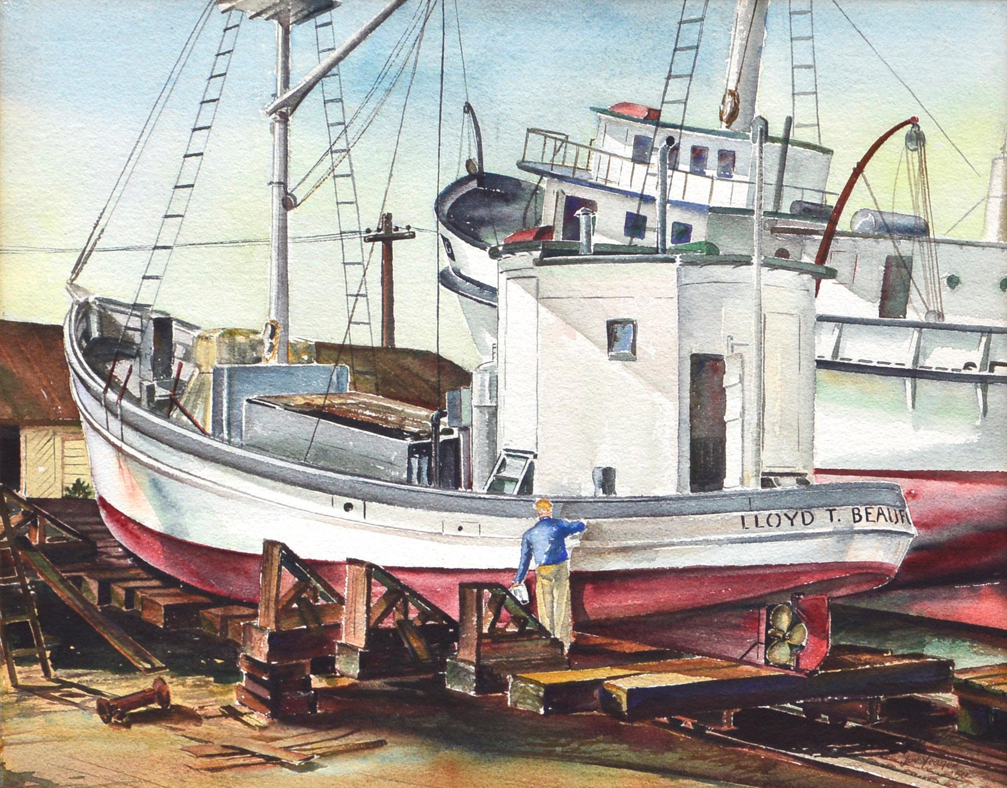 Morehead City Docks, North Carolina - Art by Joseph Yeager