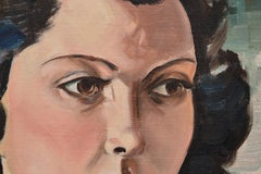 Portrait of a Woman in a Pink and Blue Blazer