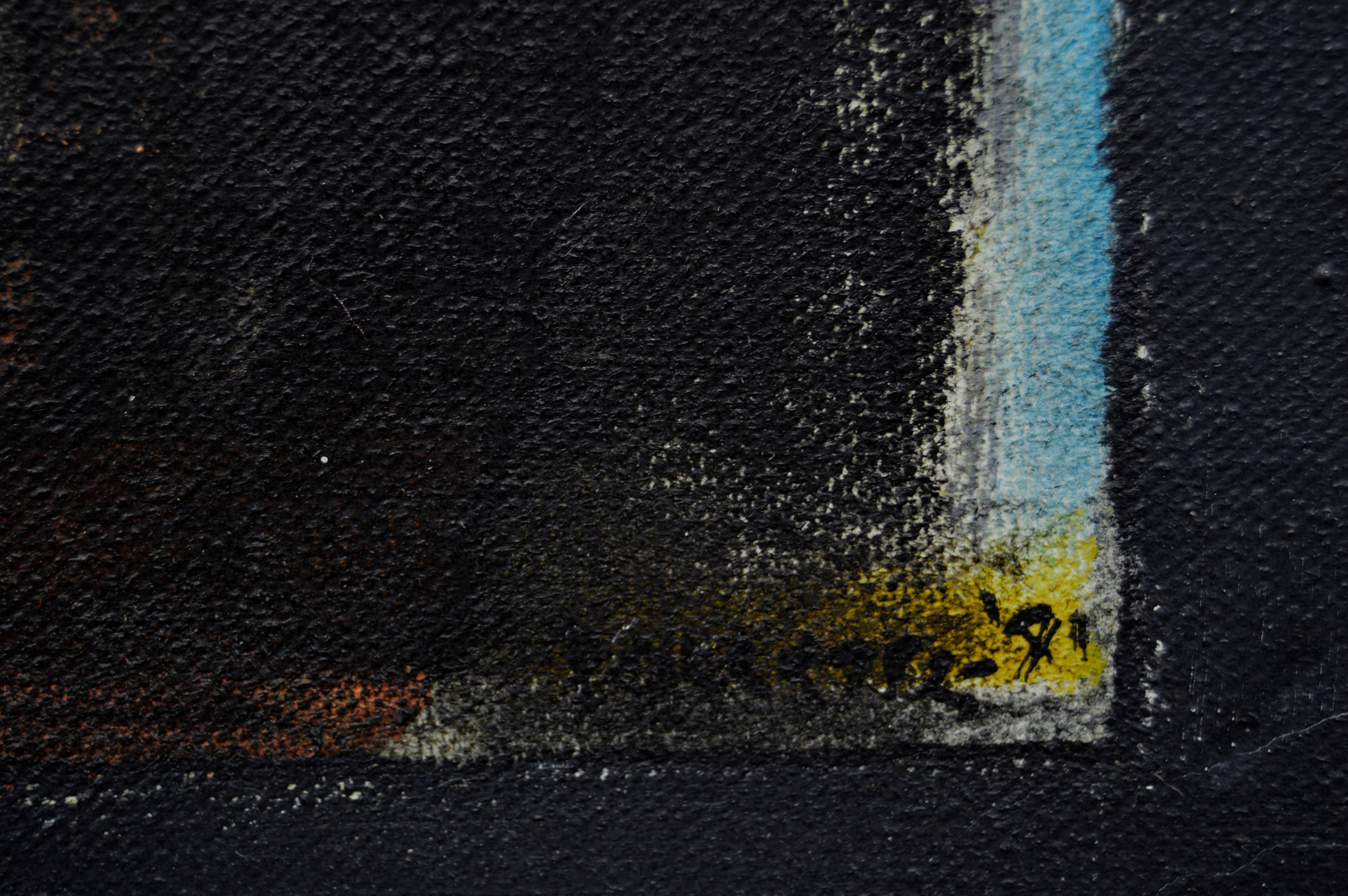Composition expressionniste abstraite sur fond noir  en vente 2