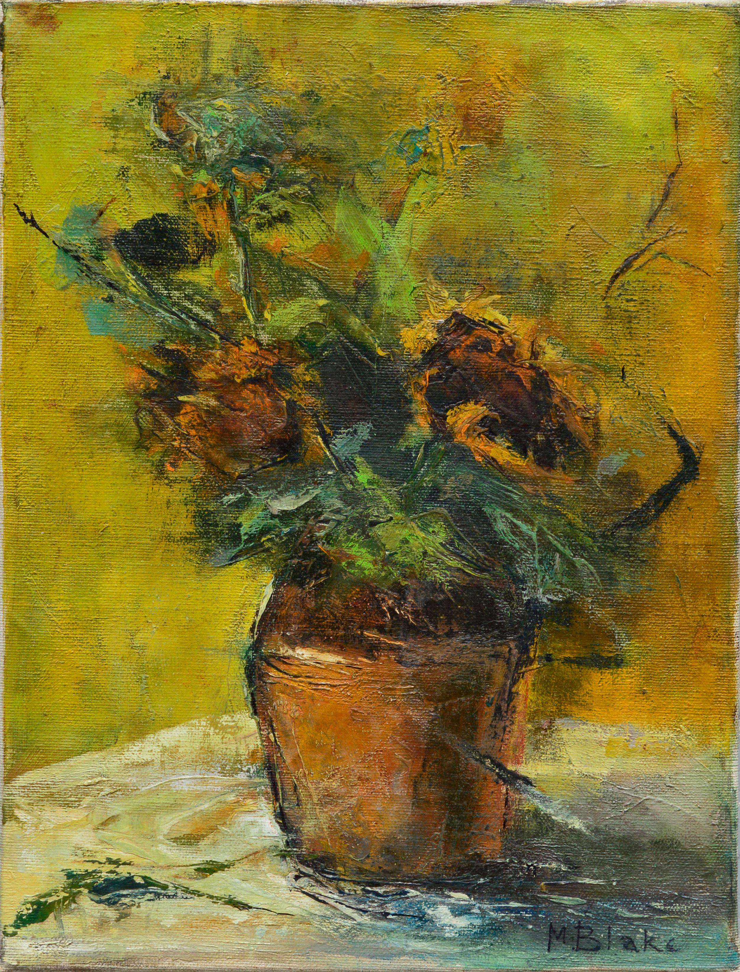 Sunflower Still Life - Painting by Marjorie May Blake