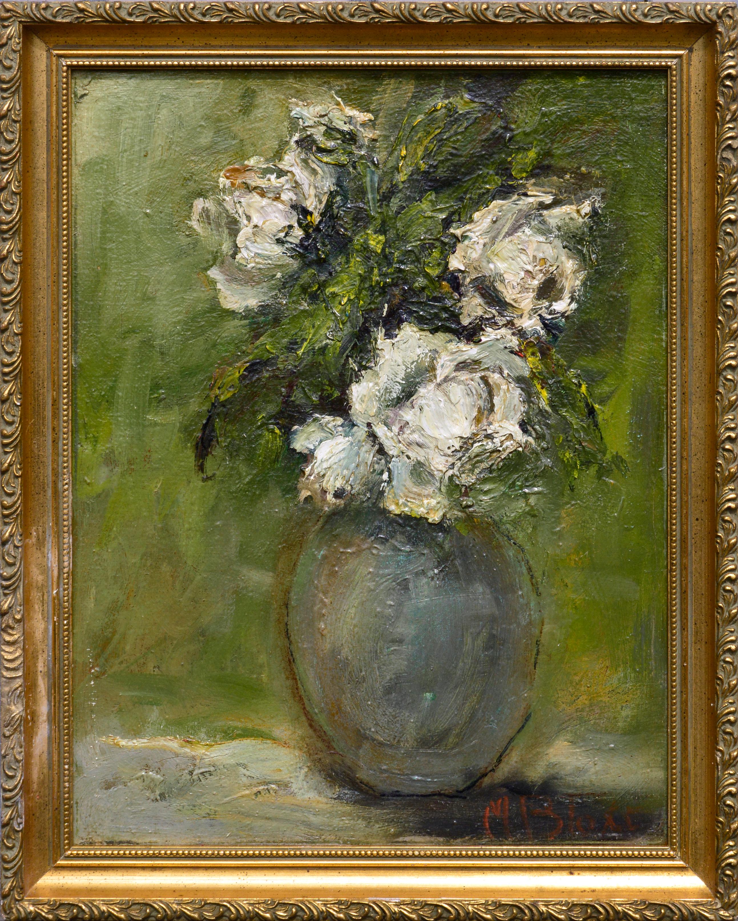 Marjorie May Blake Still-Life Painting - White Roses Still Life