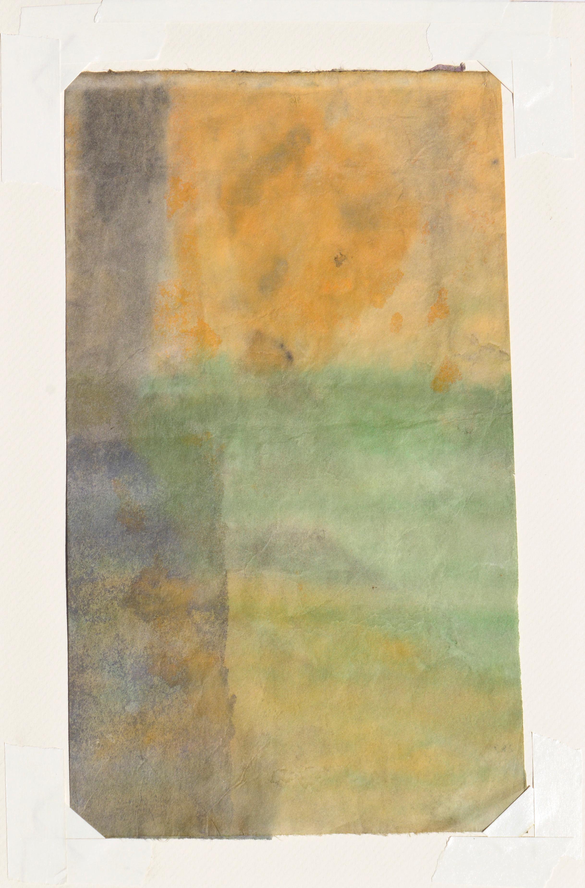 Sunset vertical abstrait du milieu du siècle dernier - Beige Landscape Art par Irene Pattinson