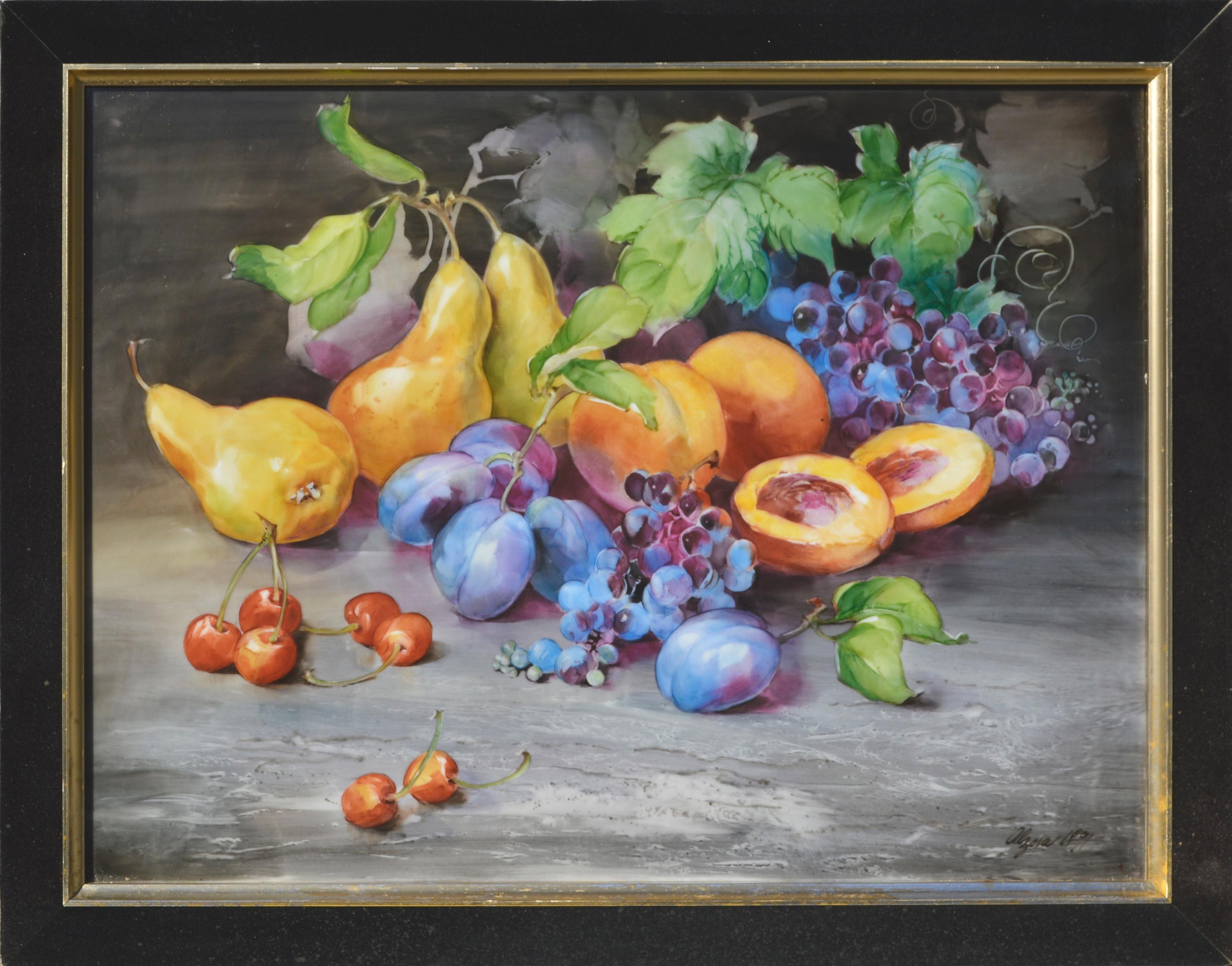 Alzora Zaremba Still-Life Painting - Abundant Harvest - Summer Fruit Still Life