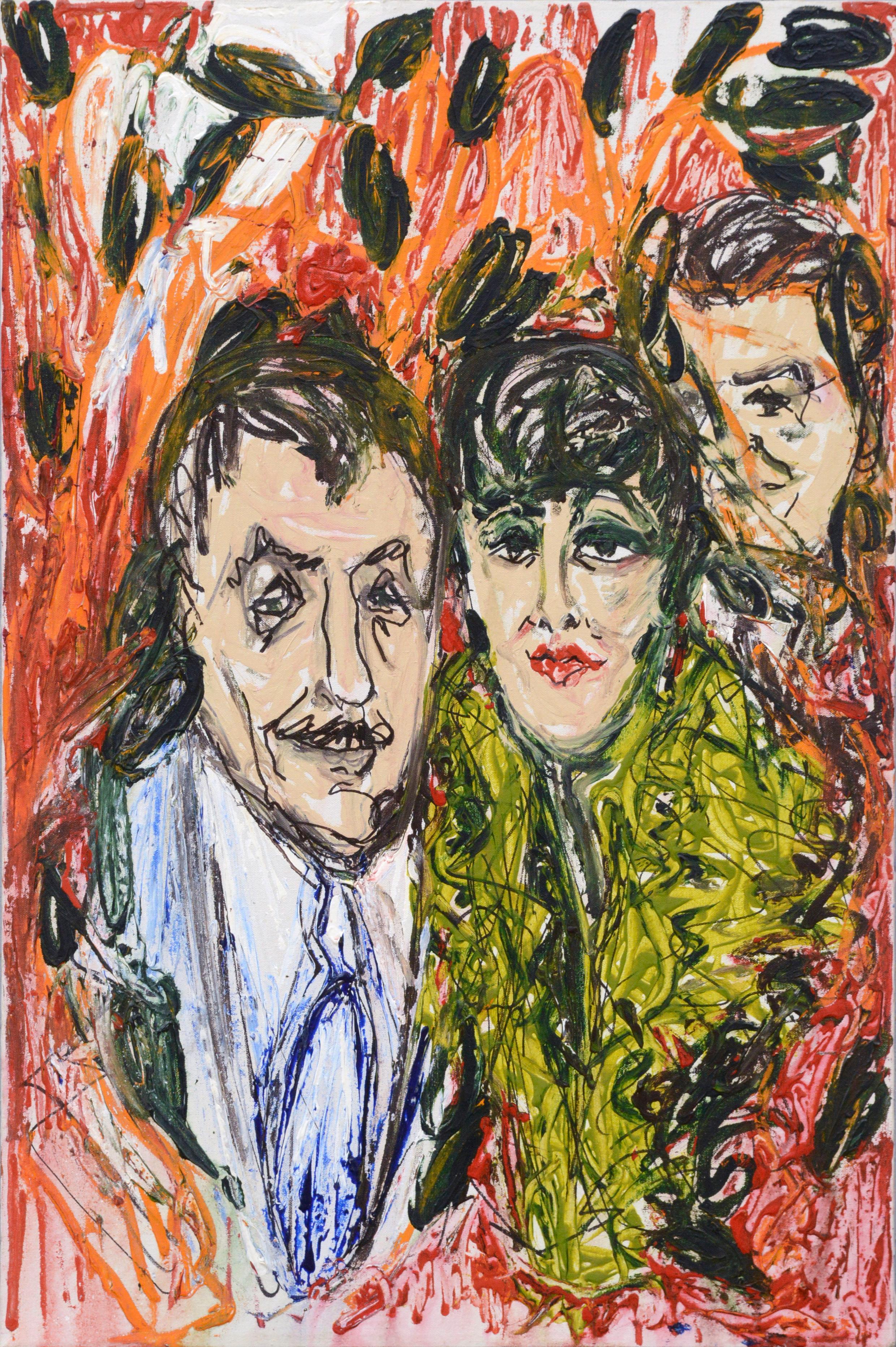 Out on the Town - Abstract Figurative Portrait of a Couple 