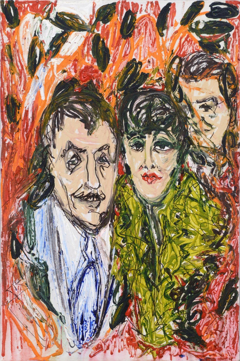 Allie William Skelton Figurative Painting - Out on the Town - Abstract Figurative Portrait of a Couple 
