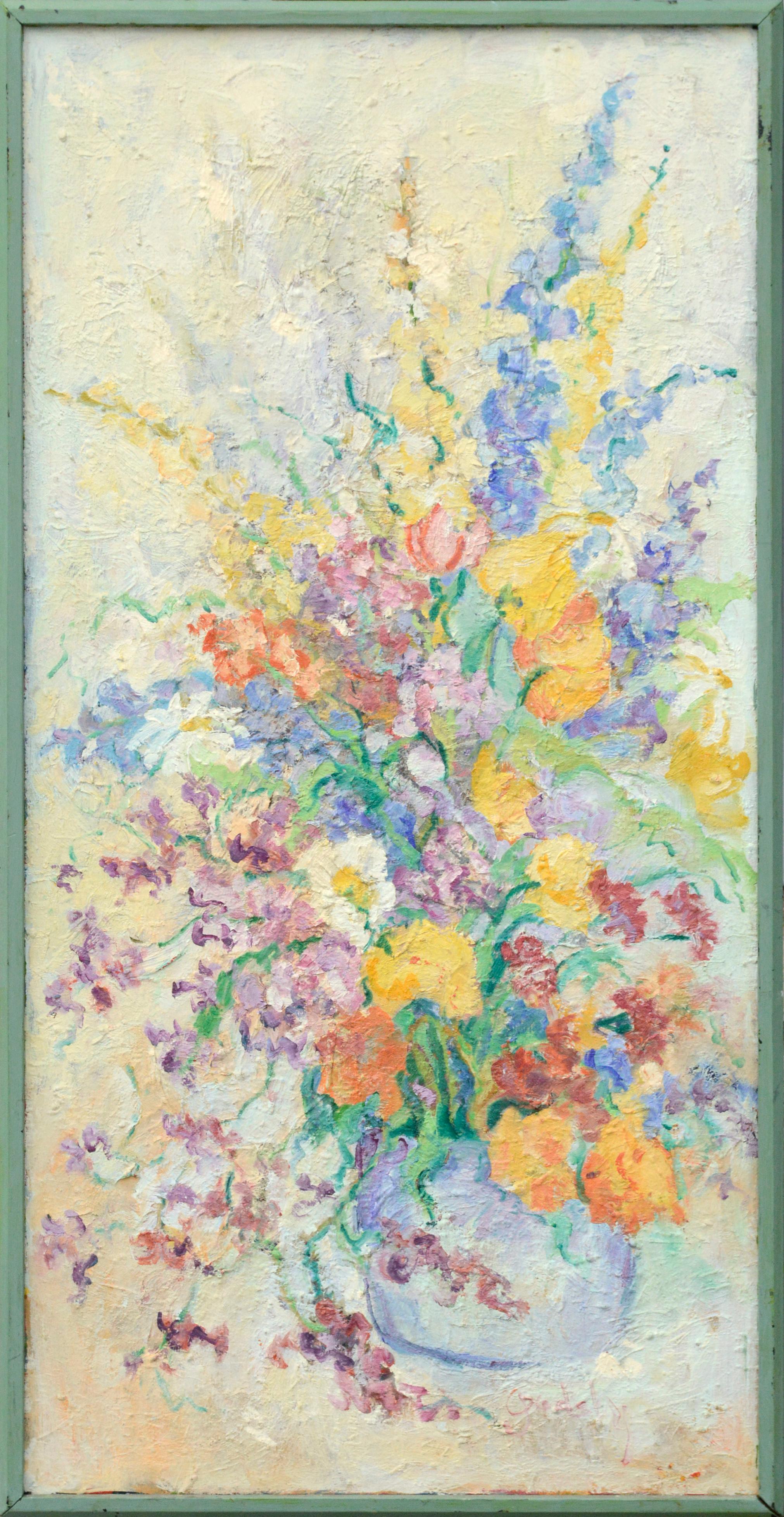 Doreen Gadsby Still-Life Painting - Vertical Floral Still Life