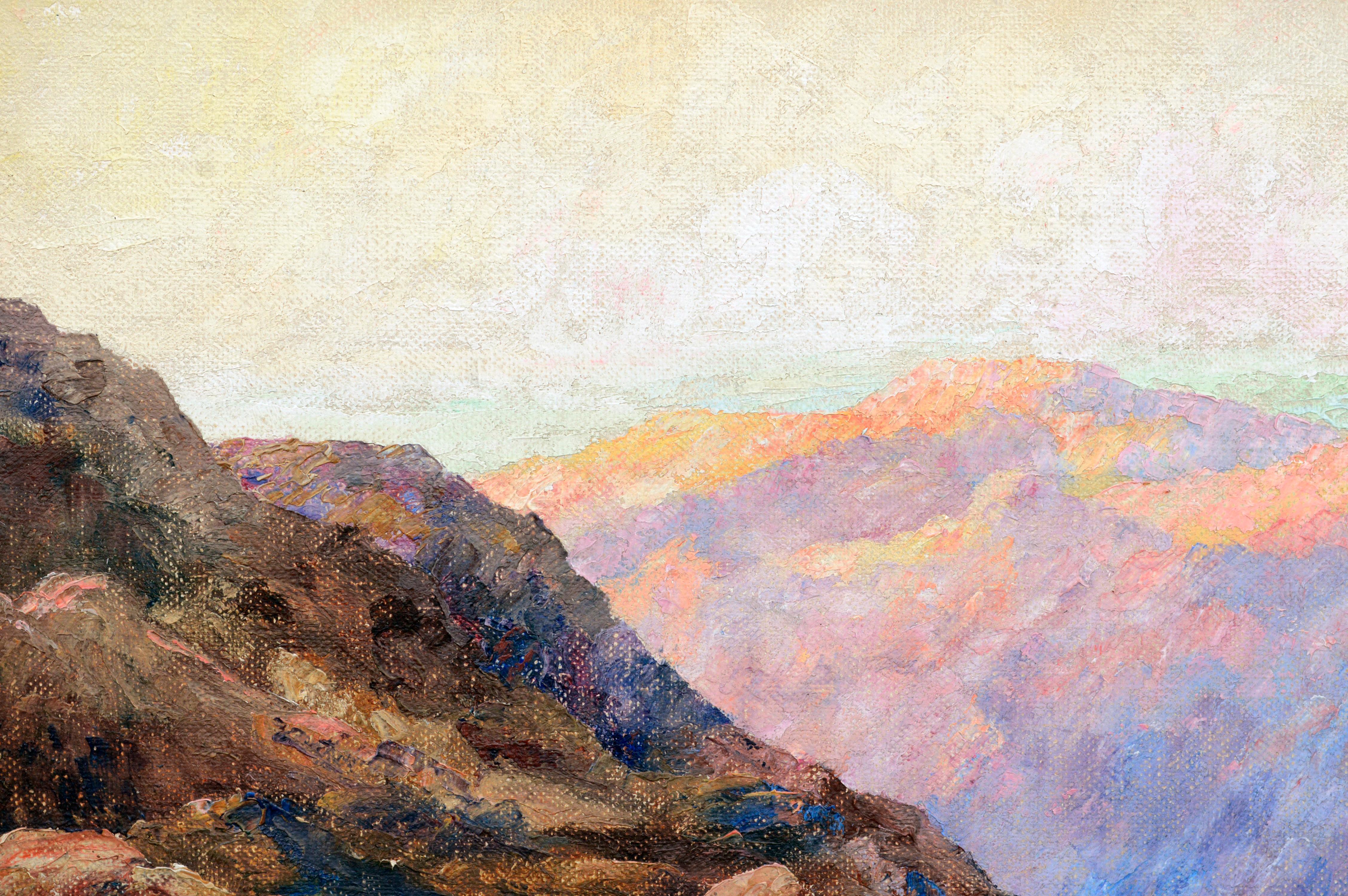 Early 20th Century Distant Canyon Landscape  - American Impressionist Painting by Cyrus Bates Currier