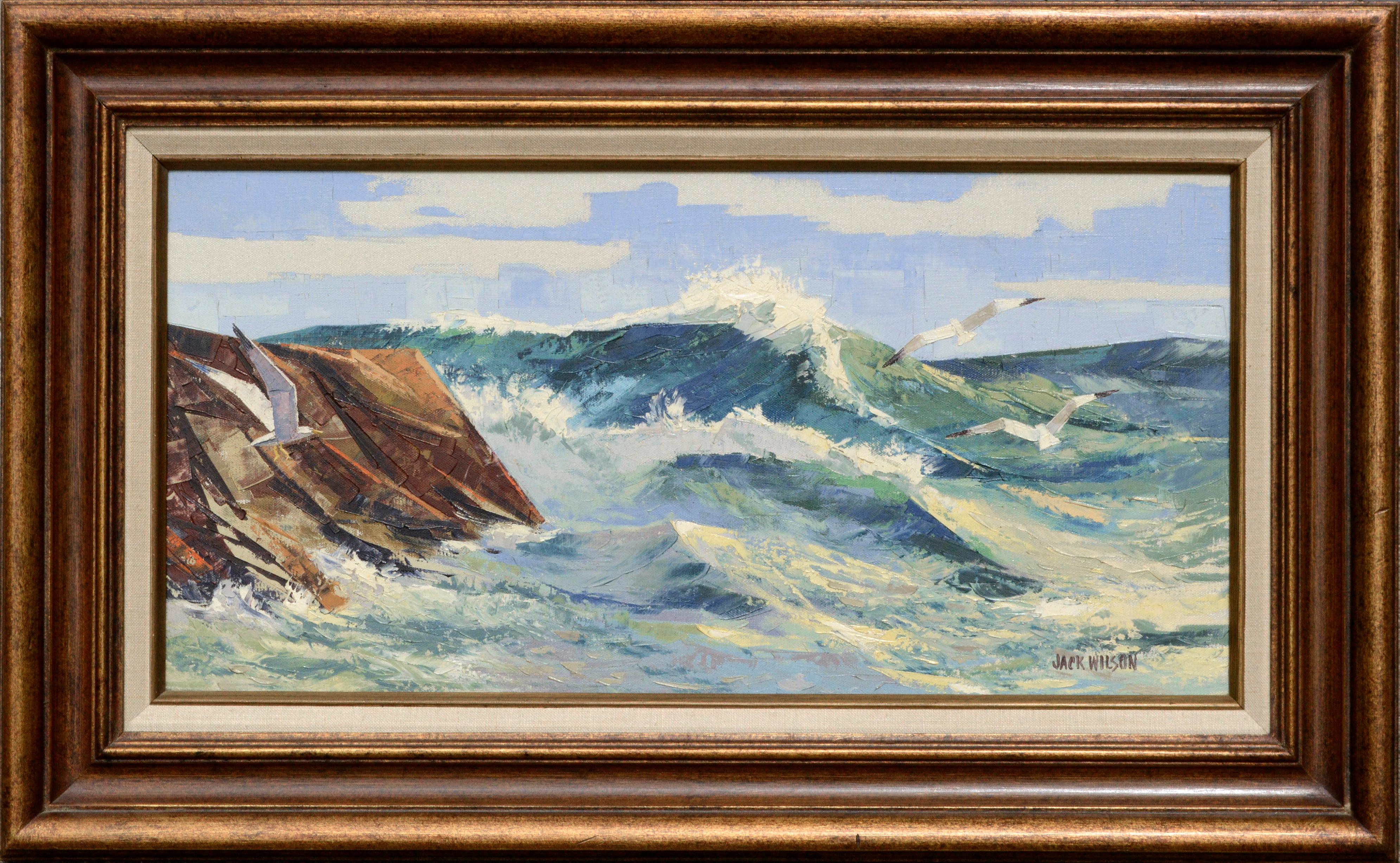 Jack Wilson Landscape Painting - "Seafoam & Gulls" Seascape