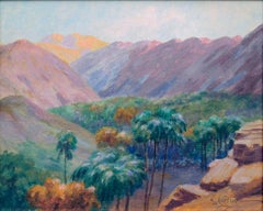 Palmes dans un paysage du haut plateau désert