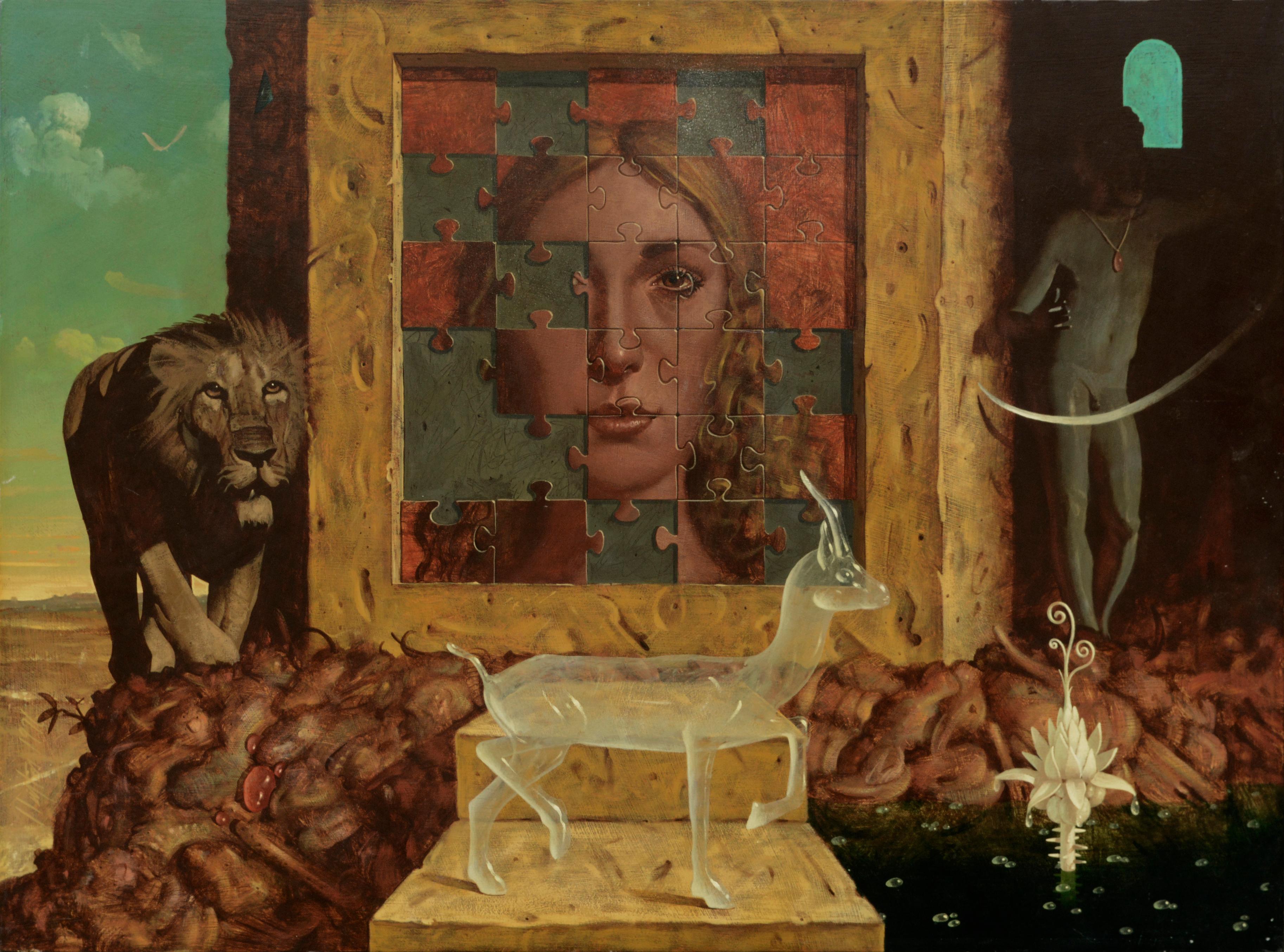 Clayton Anderson Figurative Painting -  Visionary Movement "The Dream" Surrealist Figurative Scene 