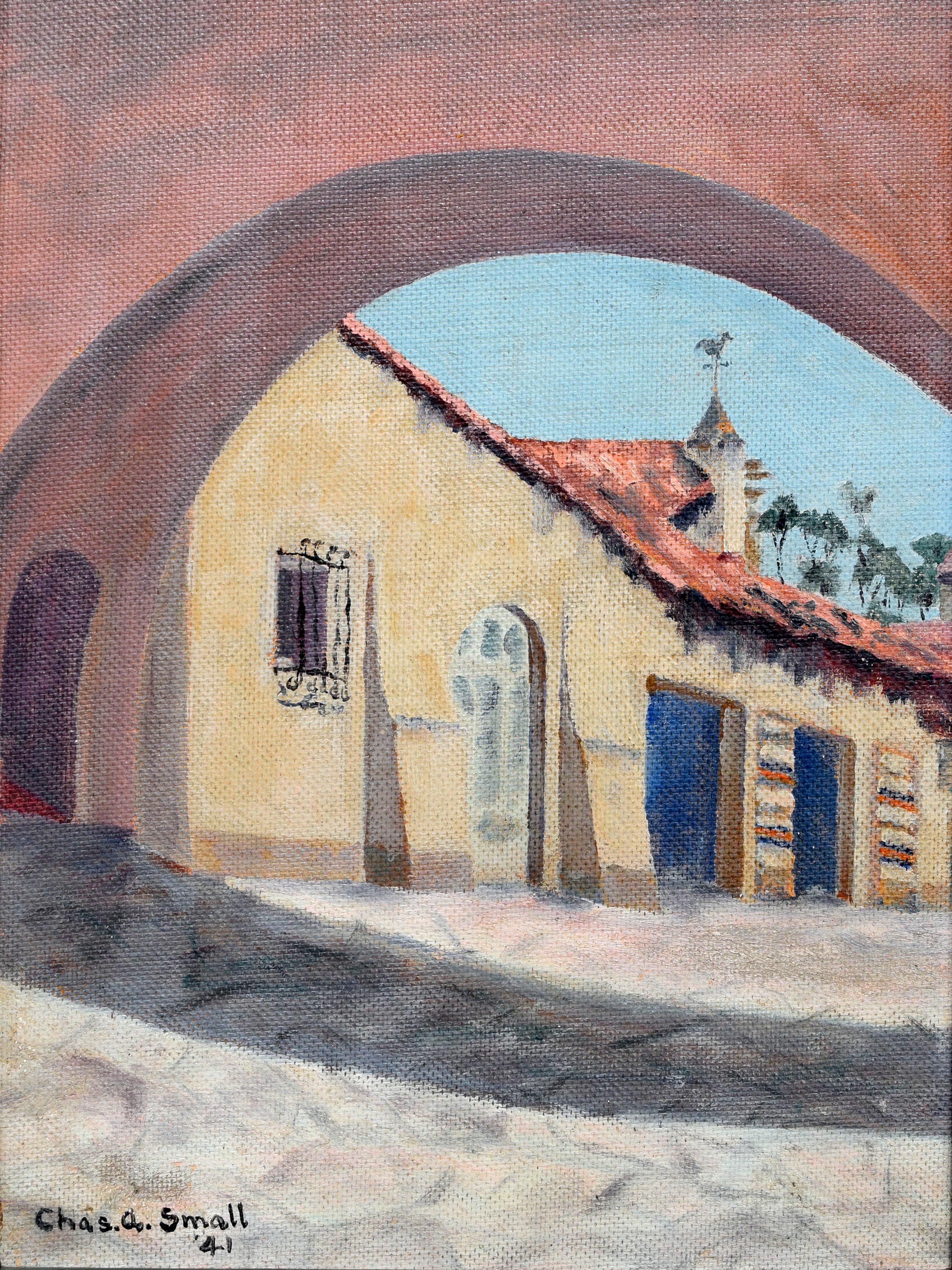 Spanish Village, Balboa Park, San Diego - Painting by Charles Anderson Small