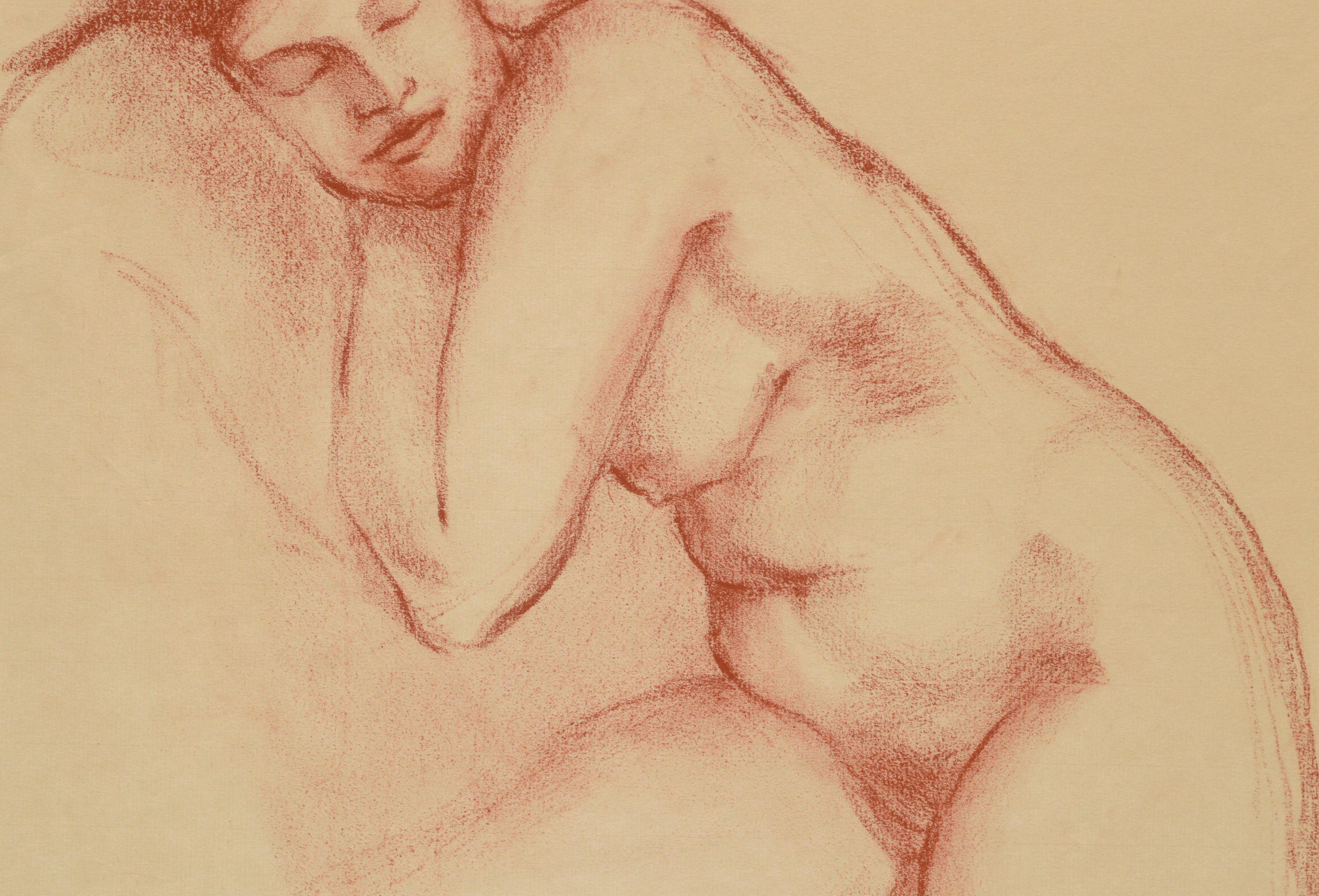 Schlafender Akt Figurativ (Beige), Nude, von S. LeDrew