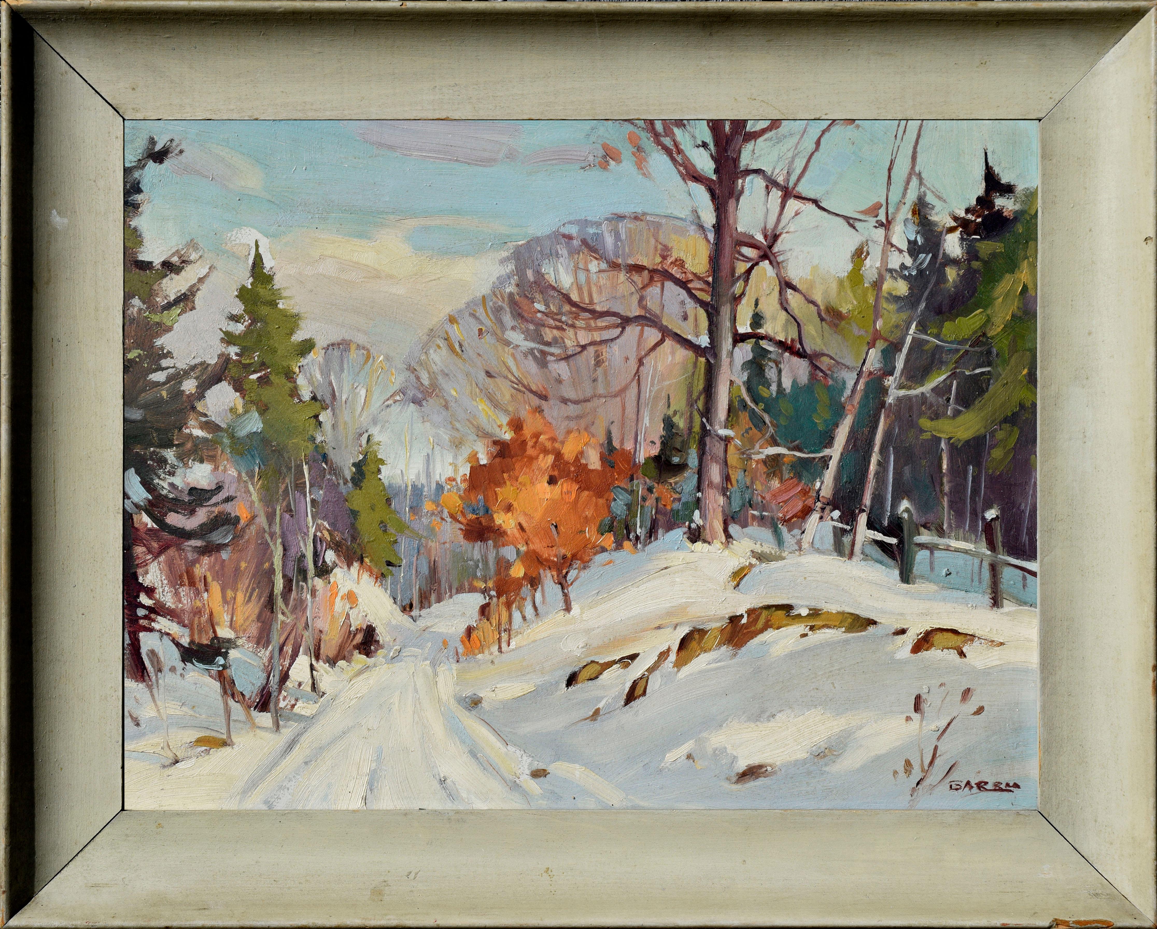 Stephen Carlton Garris Landscape Painting - Mountain Road in Winter 