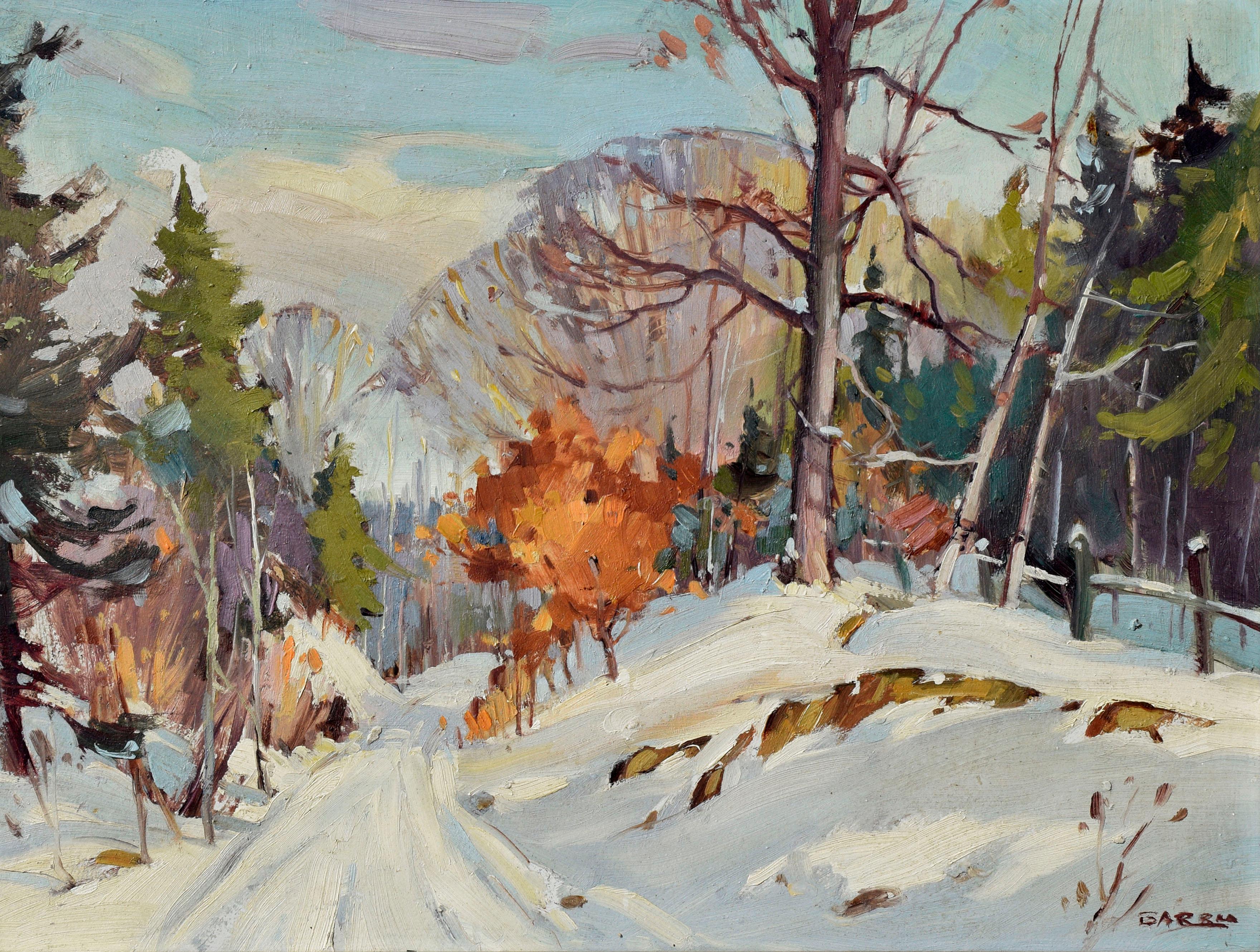Mountain Road in Winter  - Painting by Stephen Carlton Garris
