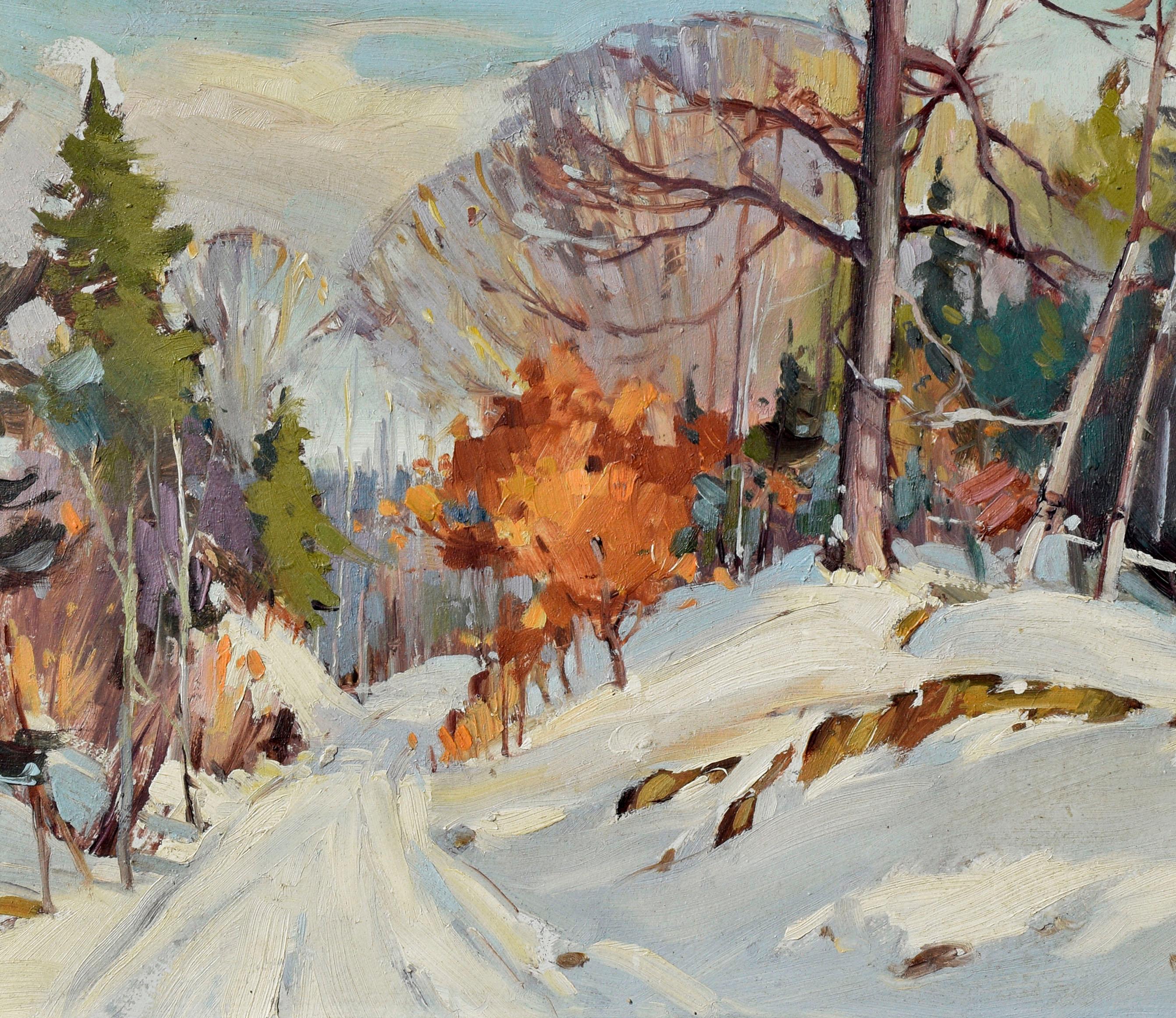 Mountain Road in Winter  - American Impressionist Painting by Stephen Carlton Garris