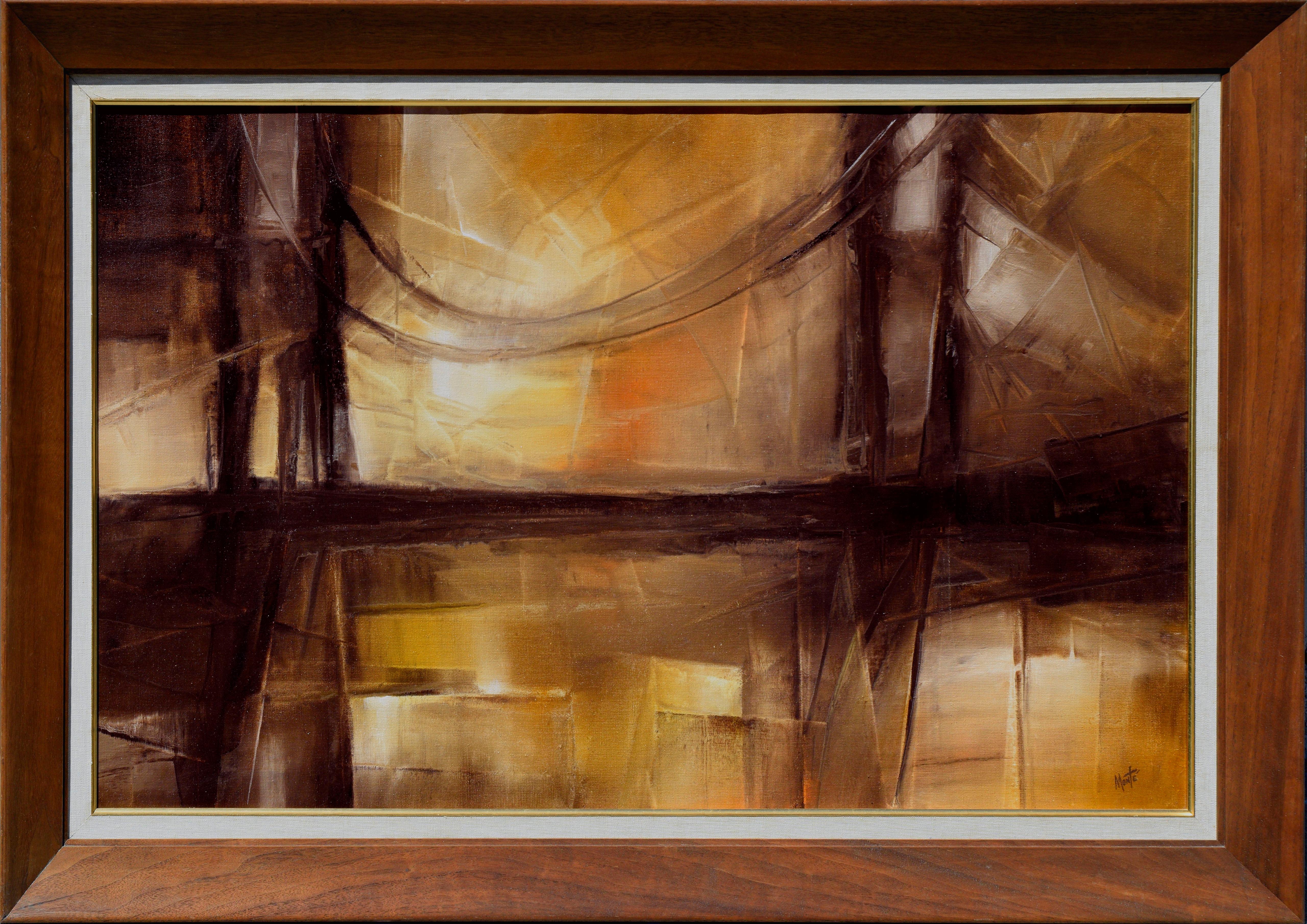 Monte Wright Abstract Painting - Golden Gate Abstract Landscape