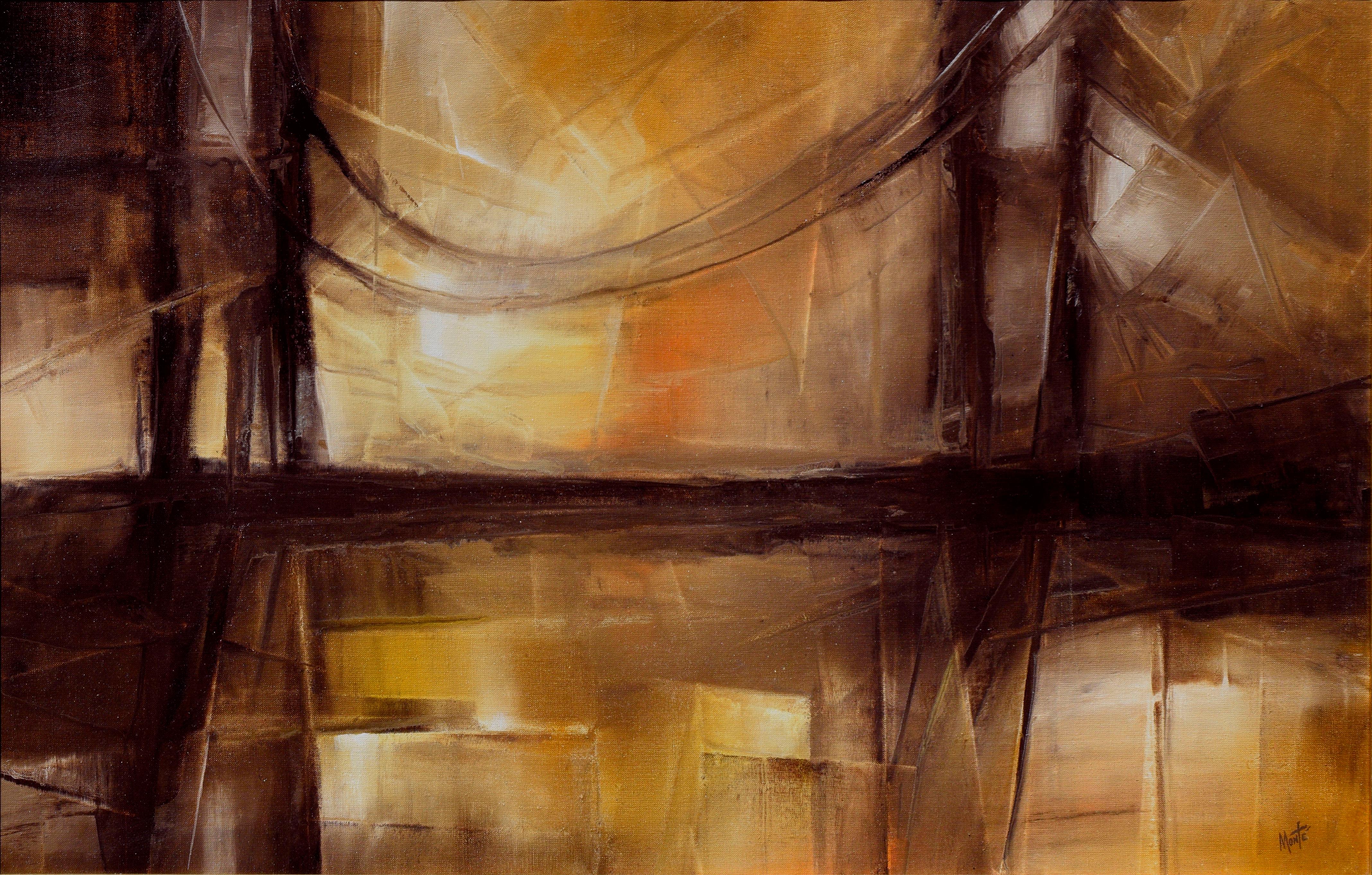 Golden Gate Abstract Landscape - Painting by Monte Wright