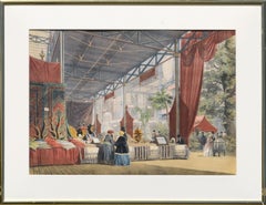 Antique Mid 19th Century Figurative Scene from "Great Exhibition of 1851", London