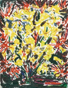 Vintage Abstract Expressionist Floral Explosion 