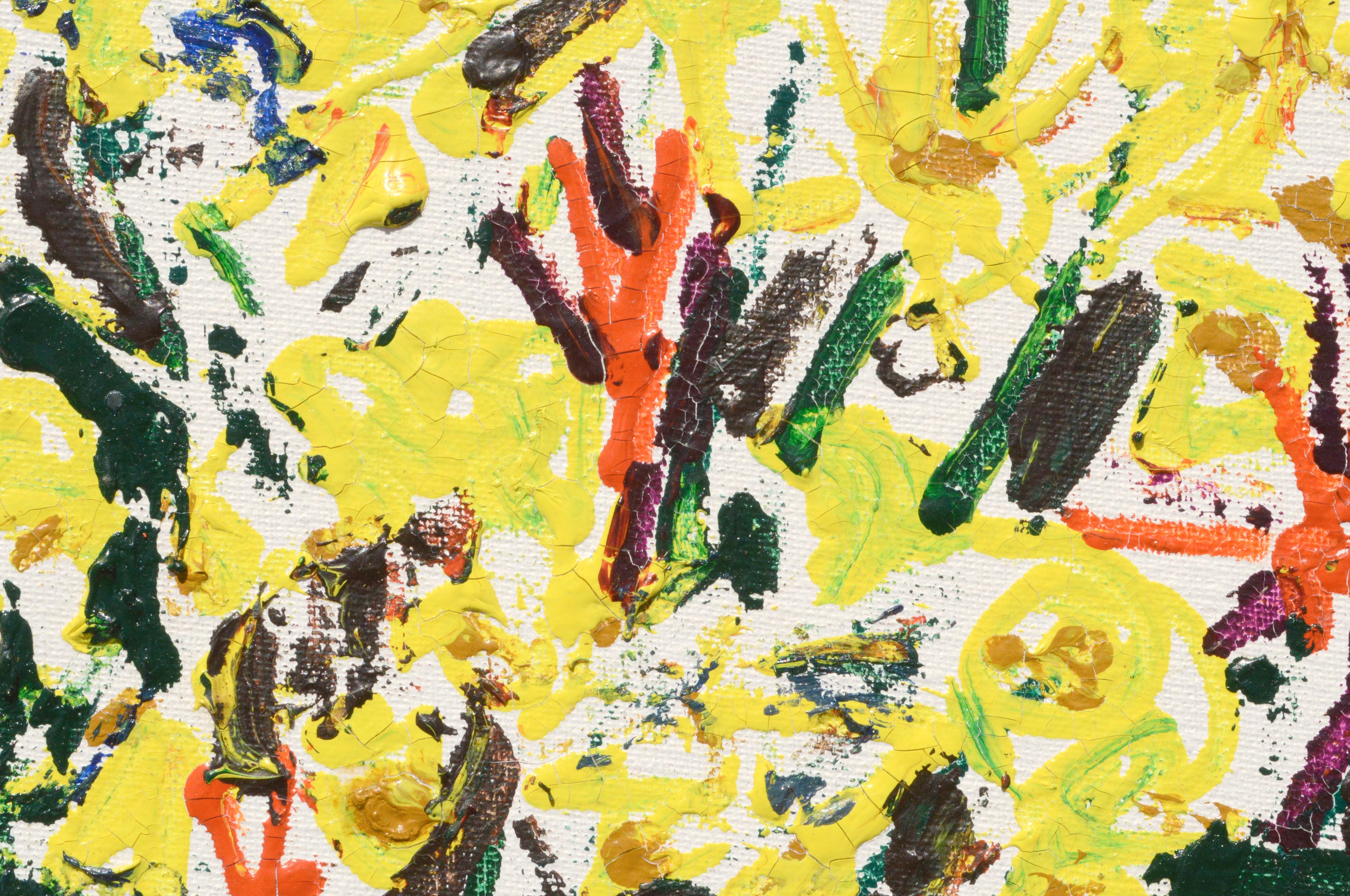 Explosion florale expressionniste abstraite  - Expressionnisme abstrait Painting par Allie William Skelton