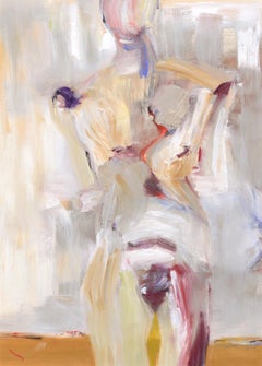 Contemporary Abstract Expressionist Iridescent Multicolor Nude Figure