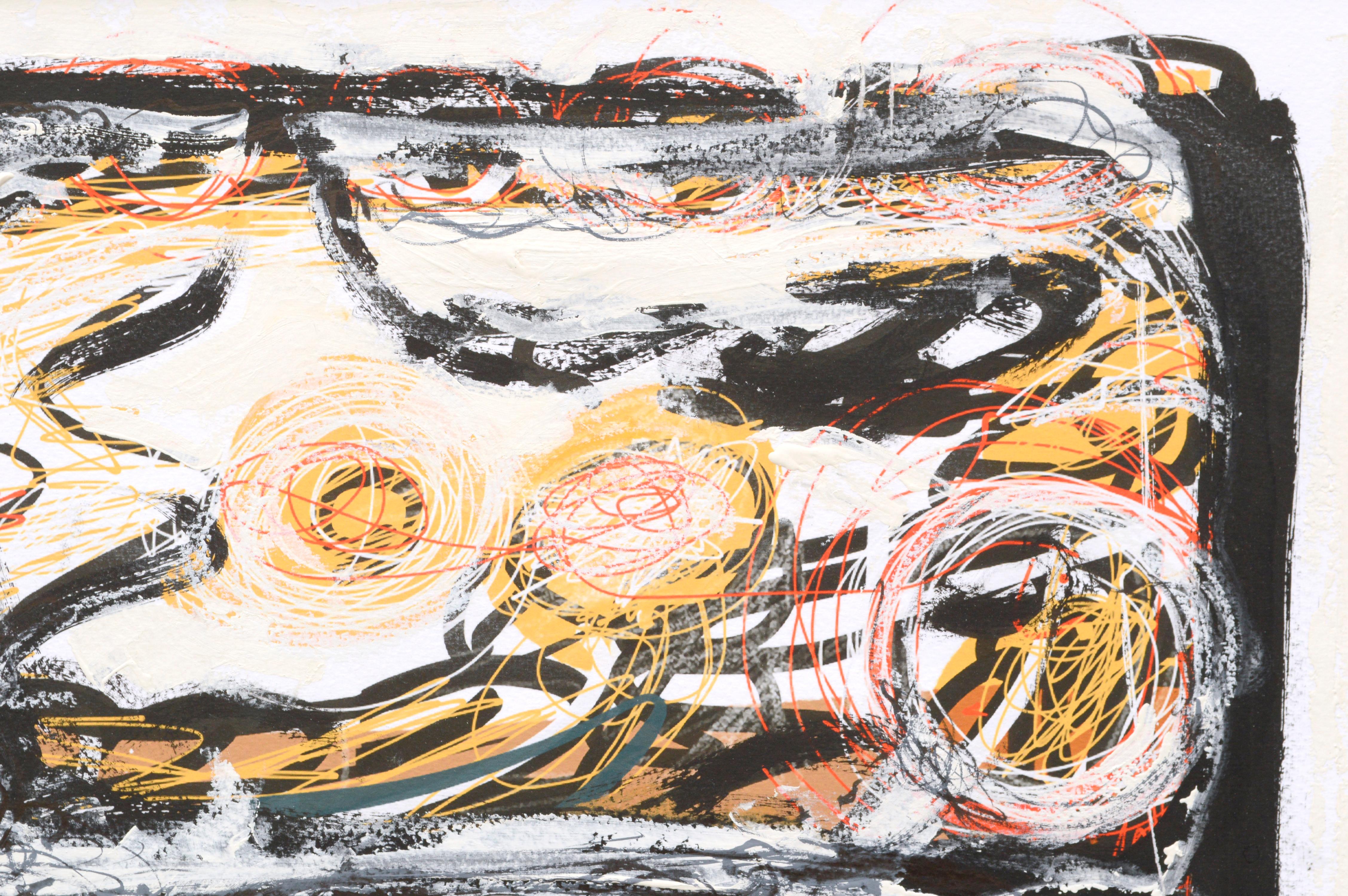 Astratto geometrico lineare neo-espressionista #2 - Nello stile di Basquiat - Art Neoespressionismo di Peter Costello