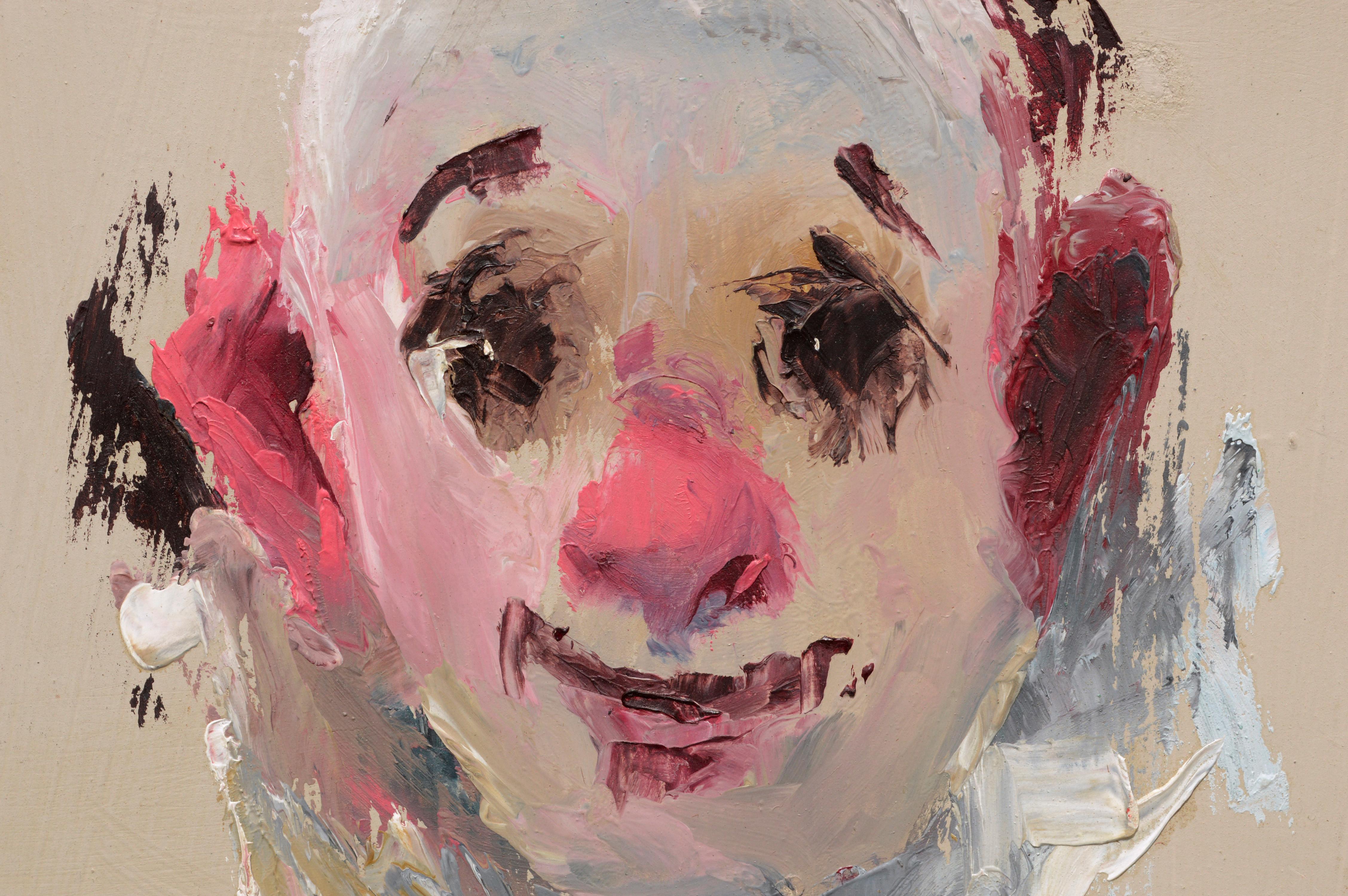 Clown rose du milieu du siècle dernier (portrait n° 3) - Painting de Marjorie May Blake