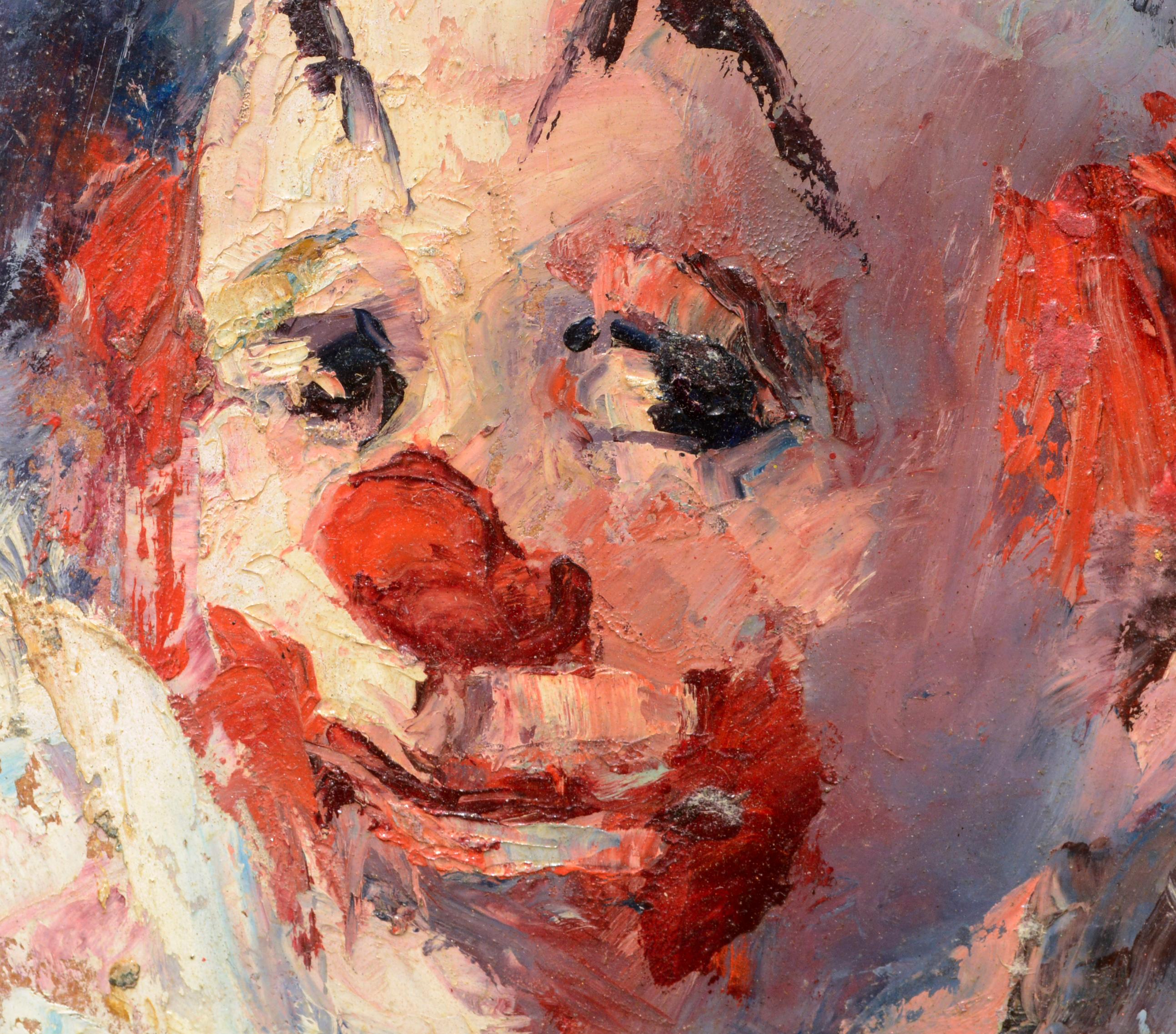 Ritratto di clown del 1960 #4 - Painting Impressionismo americano di Marjorie May Blake
