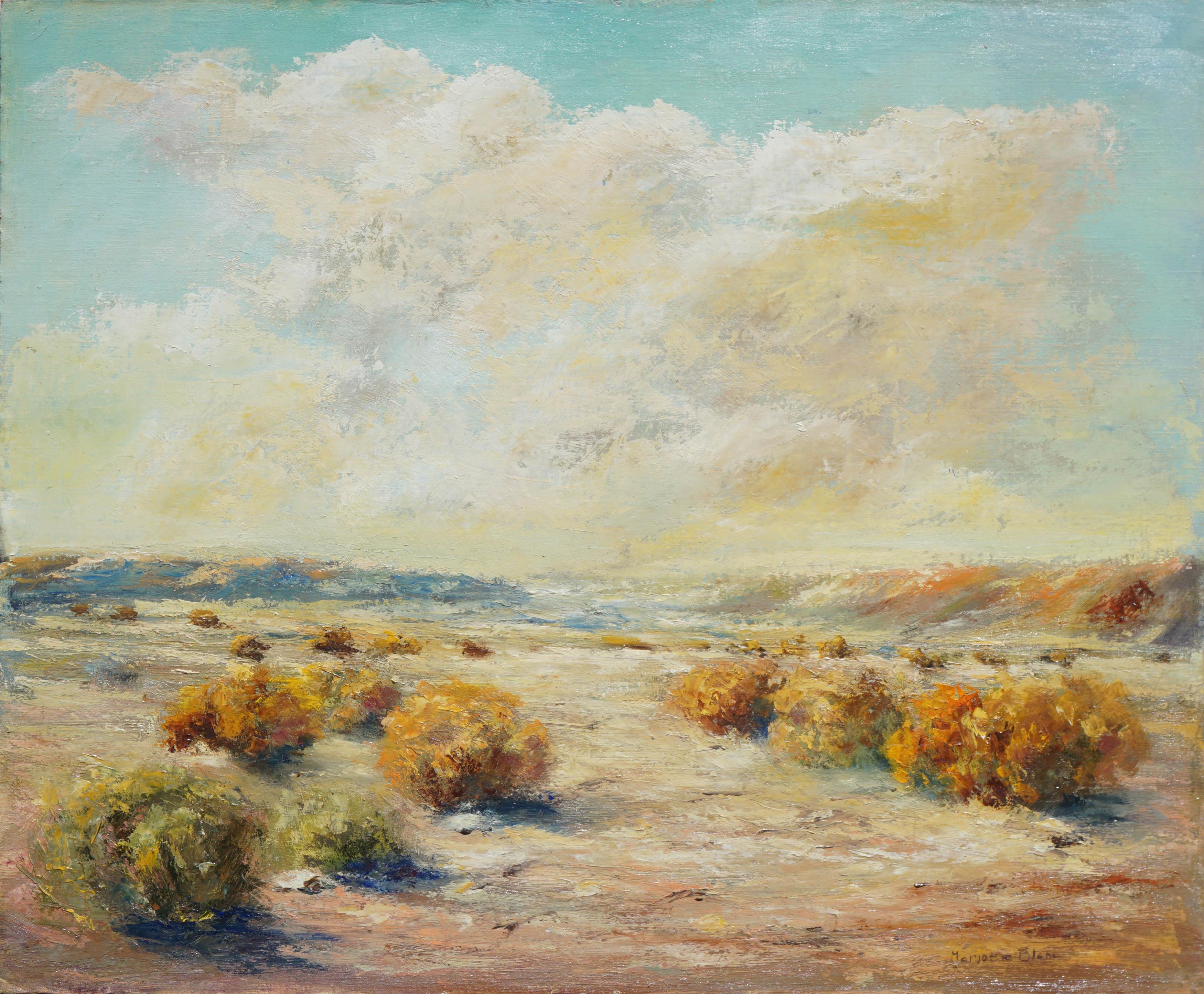 Marjorie May Blake Landscape Painting - Mid Century 1960s Palm Springs California Desert Landscape