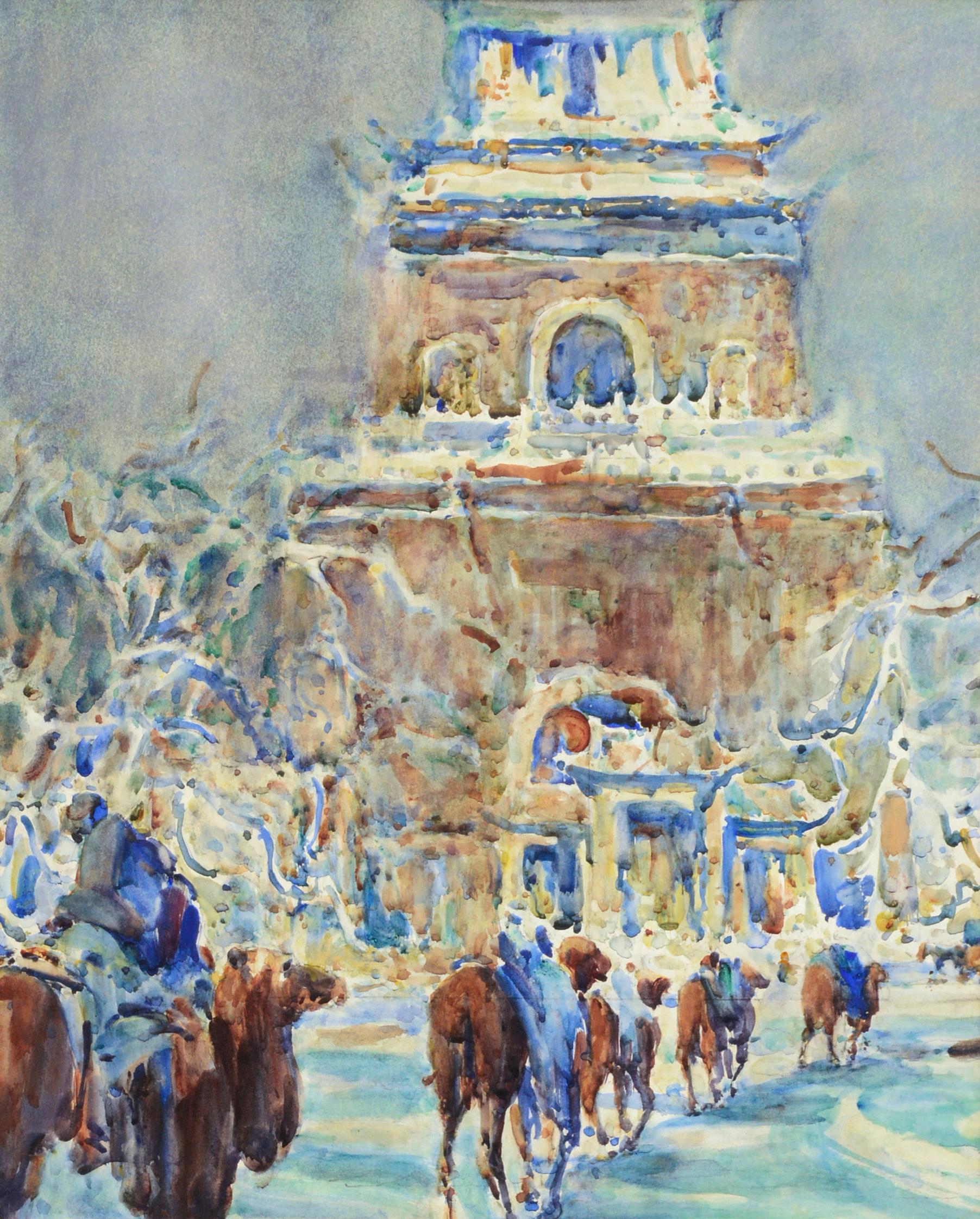 Pekinger Glockenturm des frühen 20. Jahrhunderts  (Amerikanischer Impressionismus), Art, von William Clothier Watts