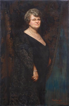 Large Scale 1920s Portrait of Florence Foster Jenkins, Amateur Soprano Singer