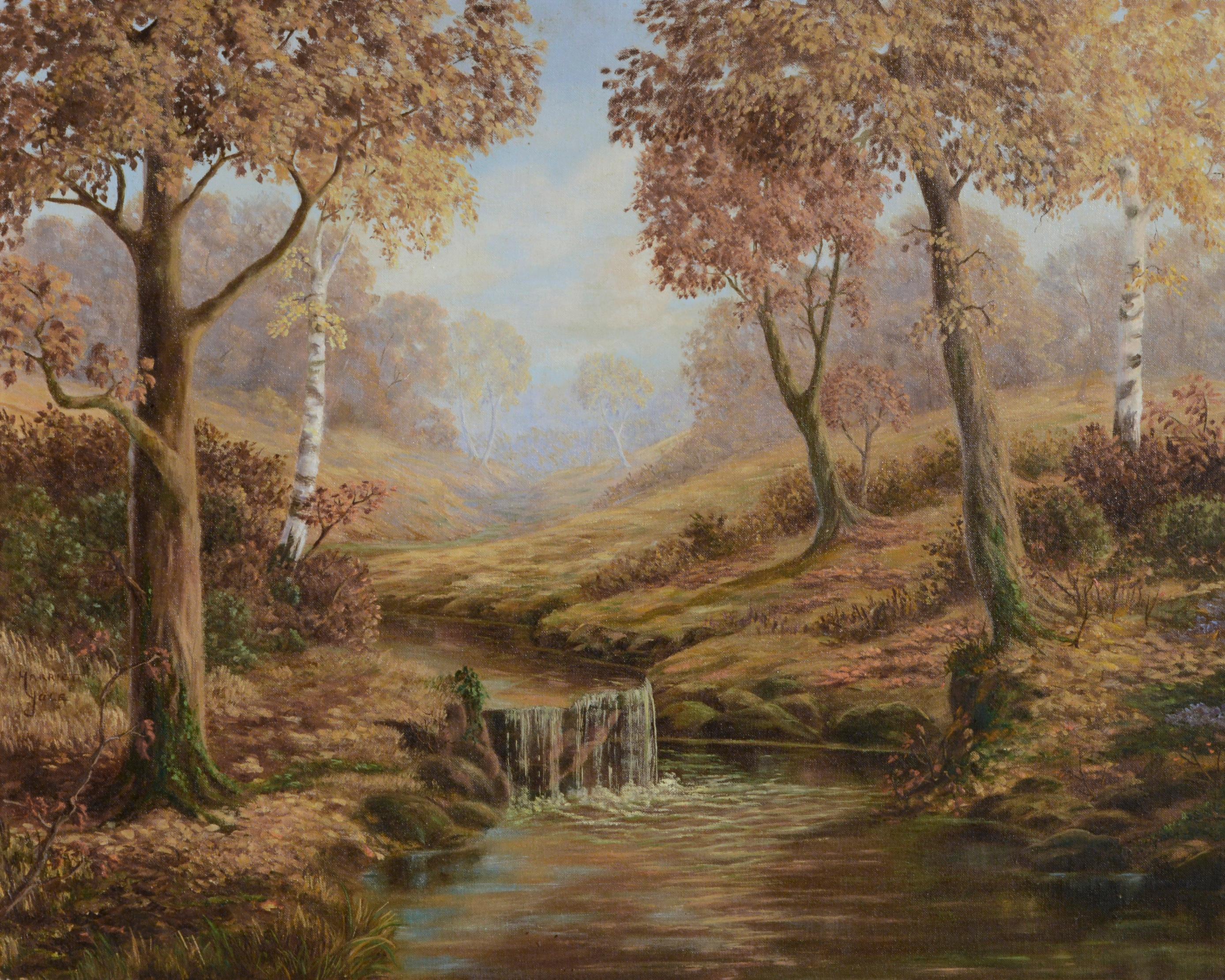 Paysage forestier d'automne du Minnesota du milieu du siècle dernier « Octobre Song » - Painting de Harriet Rose Yule