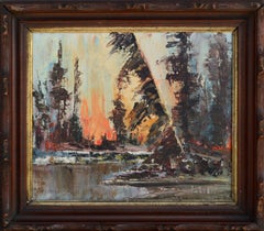 Antique The Approaching Fire - Landscape