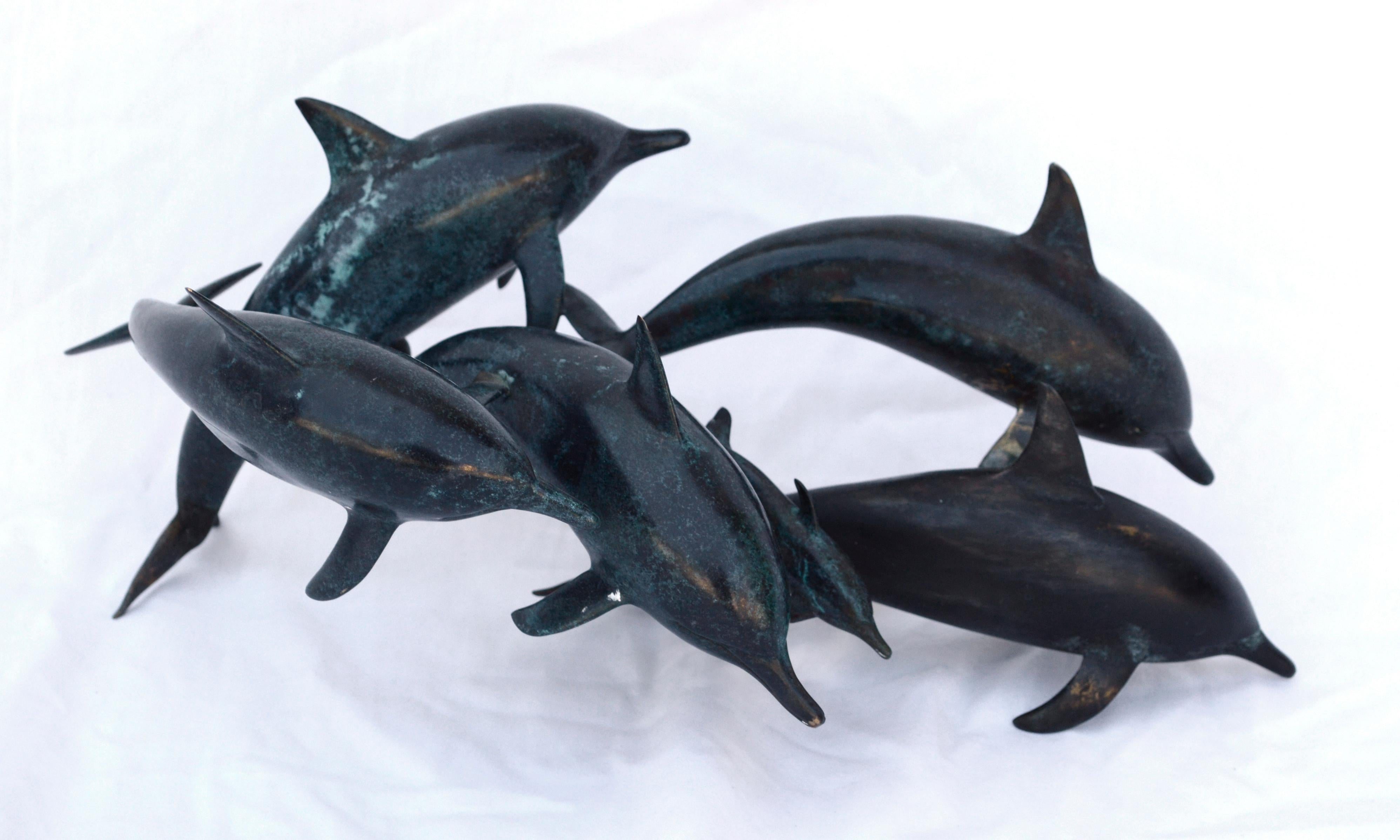 Winston Walter Carmean Figurative Sculpture - Pod of Dolphins #11 of 50