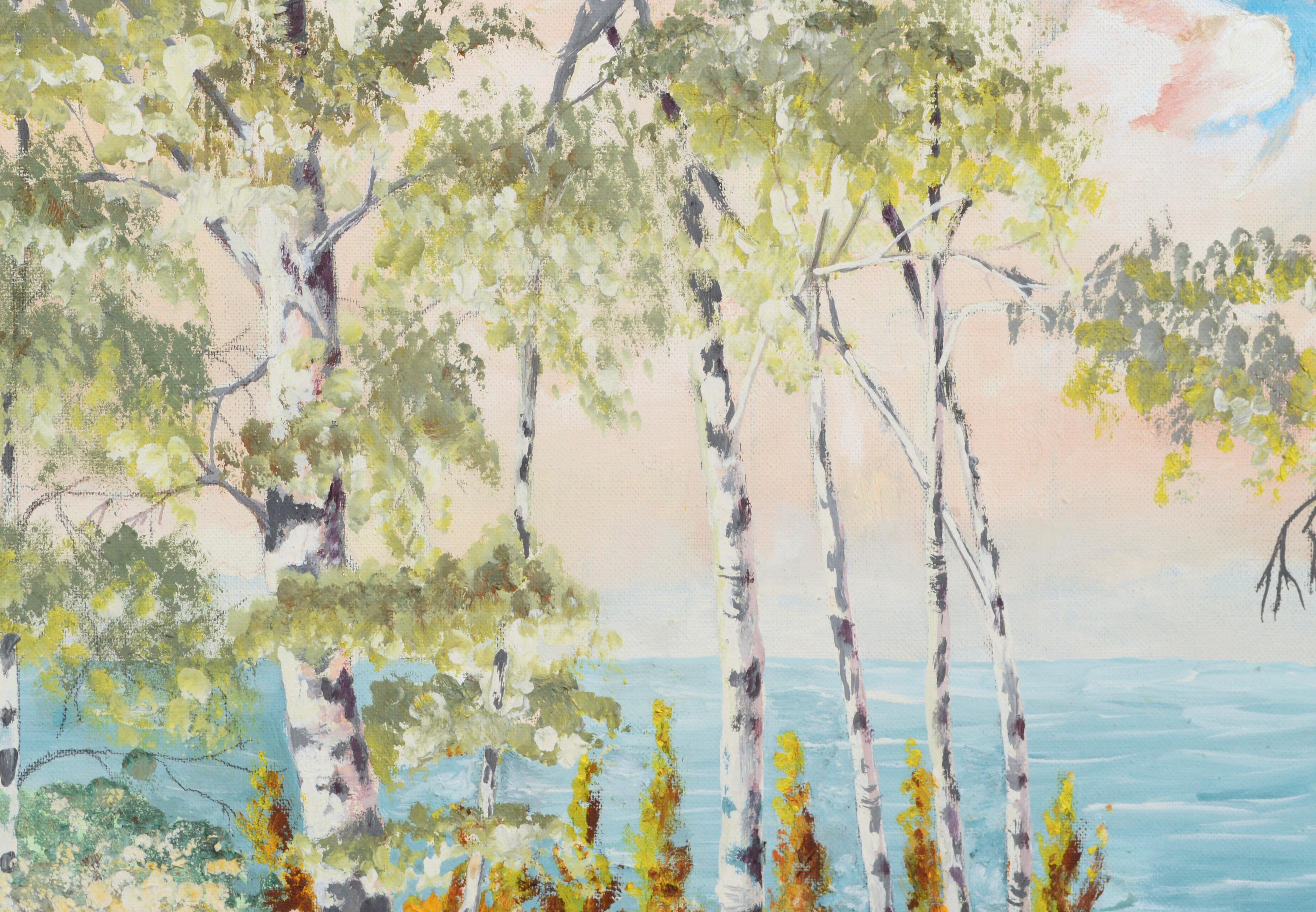 Paysage des Cascades à l'huile sur panneau d'artiste - Impressionnisme américain Painting par Walter F. MacGregor