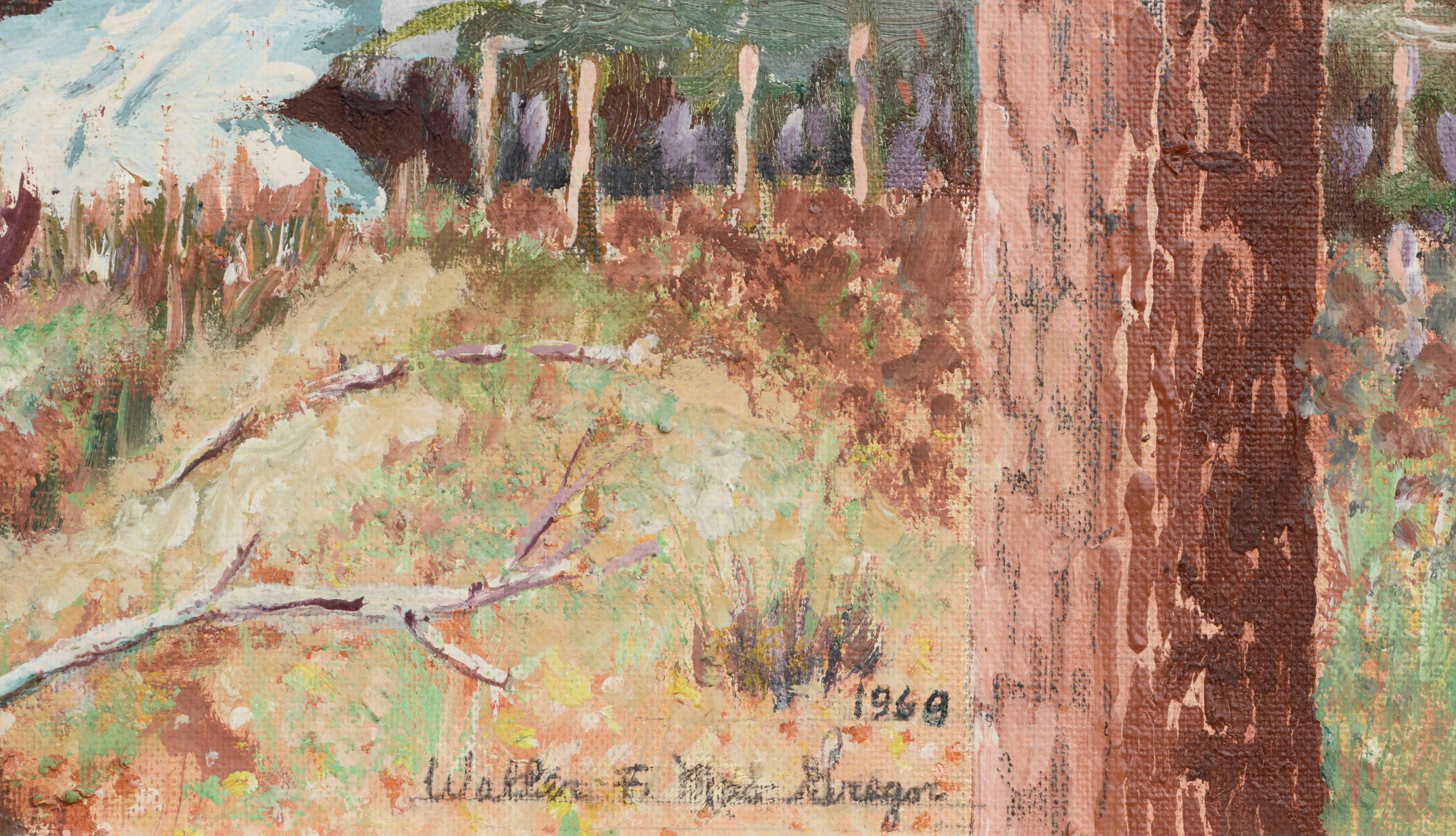 Paysage des Cascades à l'huile sur panneau d'artiste en vente 1