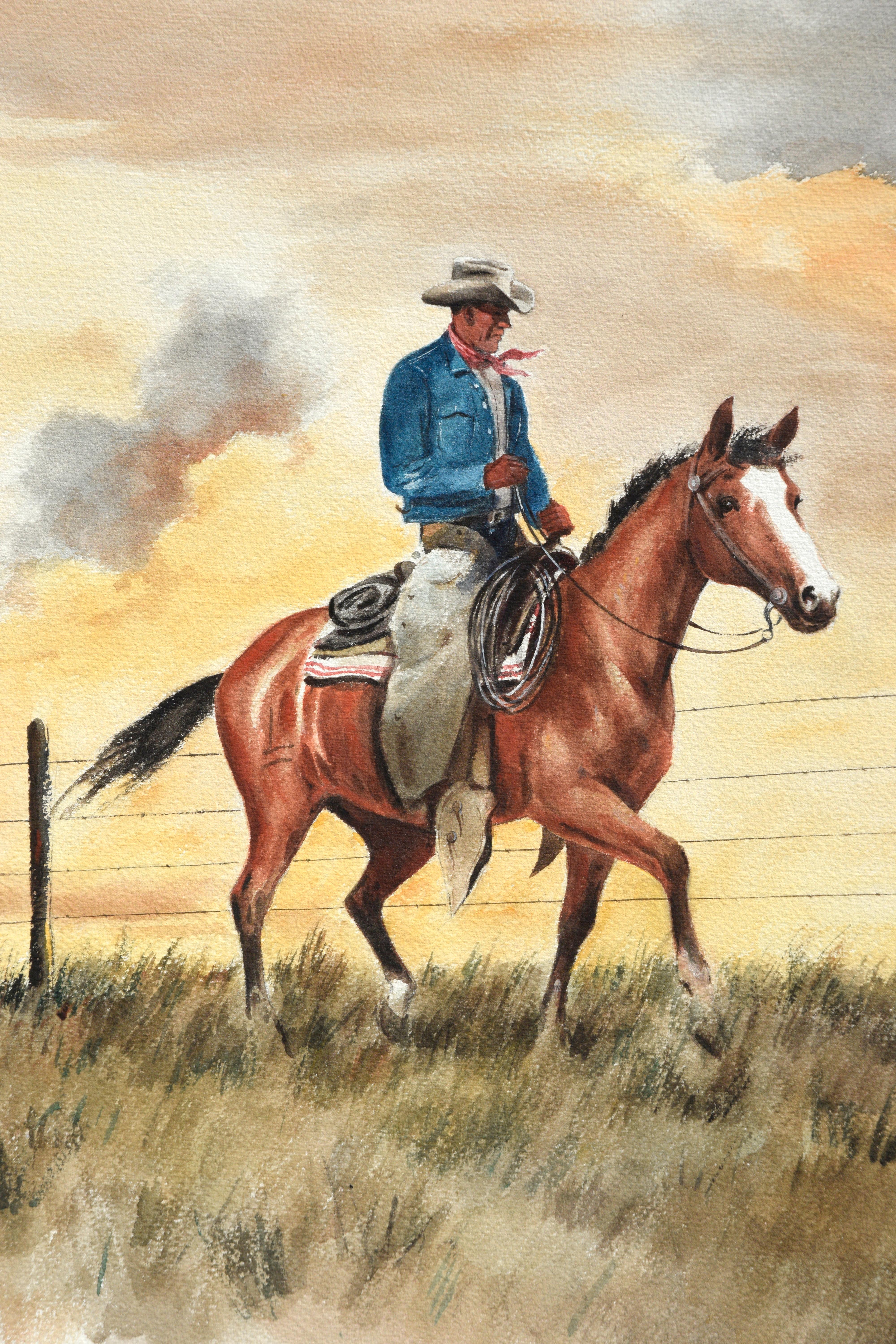 cowboy auf pferd zeichnen