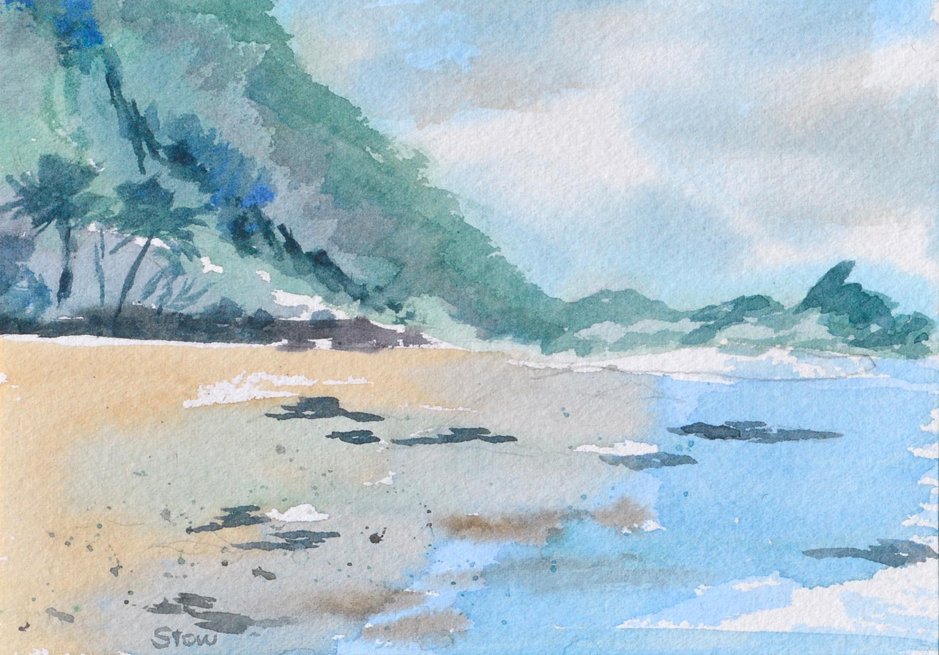 Florida Coast Landscape in Watercolor on Paper - Art by Unknown