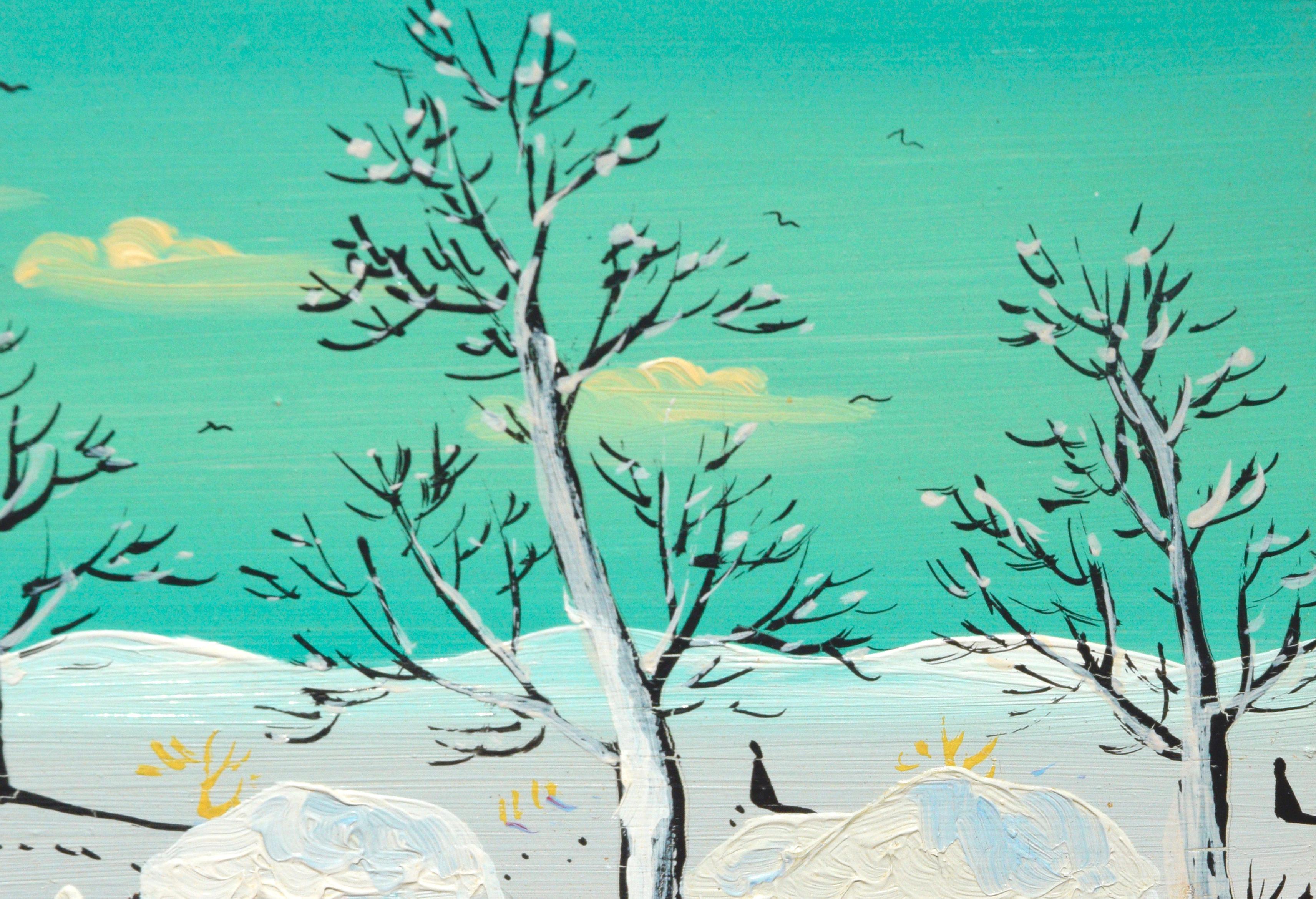 Winter-Landschaft (Braun), Figurative Painting, von D. Lipinski