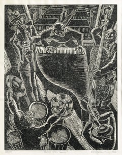 „Harlem Jazz Session“ – Holzschnitt aus der Musikszene